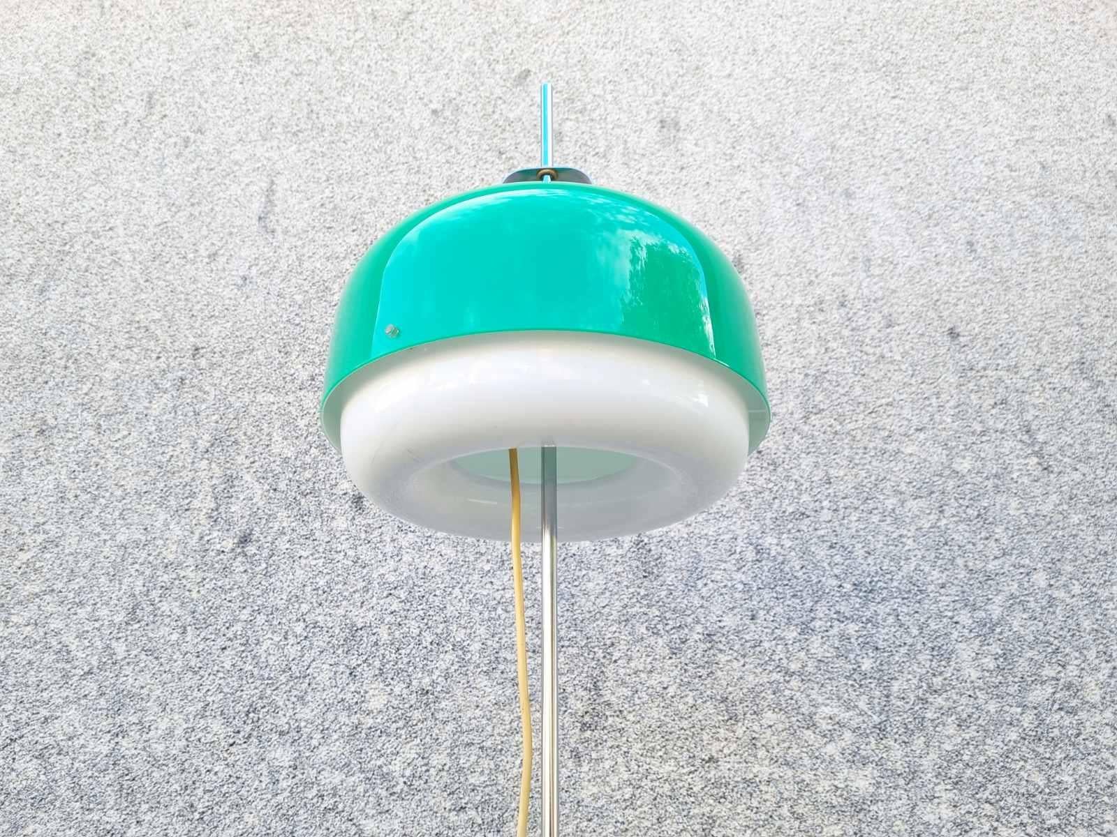 Steel Mid-Century Green Medusa Floor Lamp Designed by Luigi Massoni for Guzzini, Italy For Sale