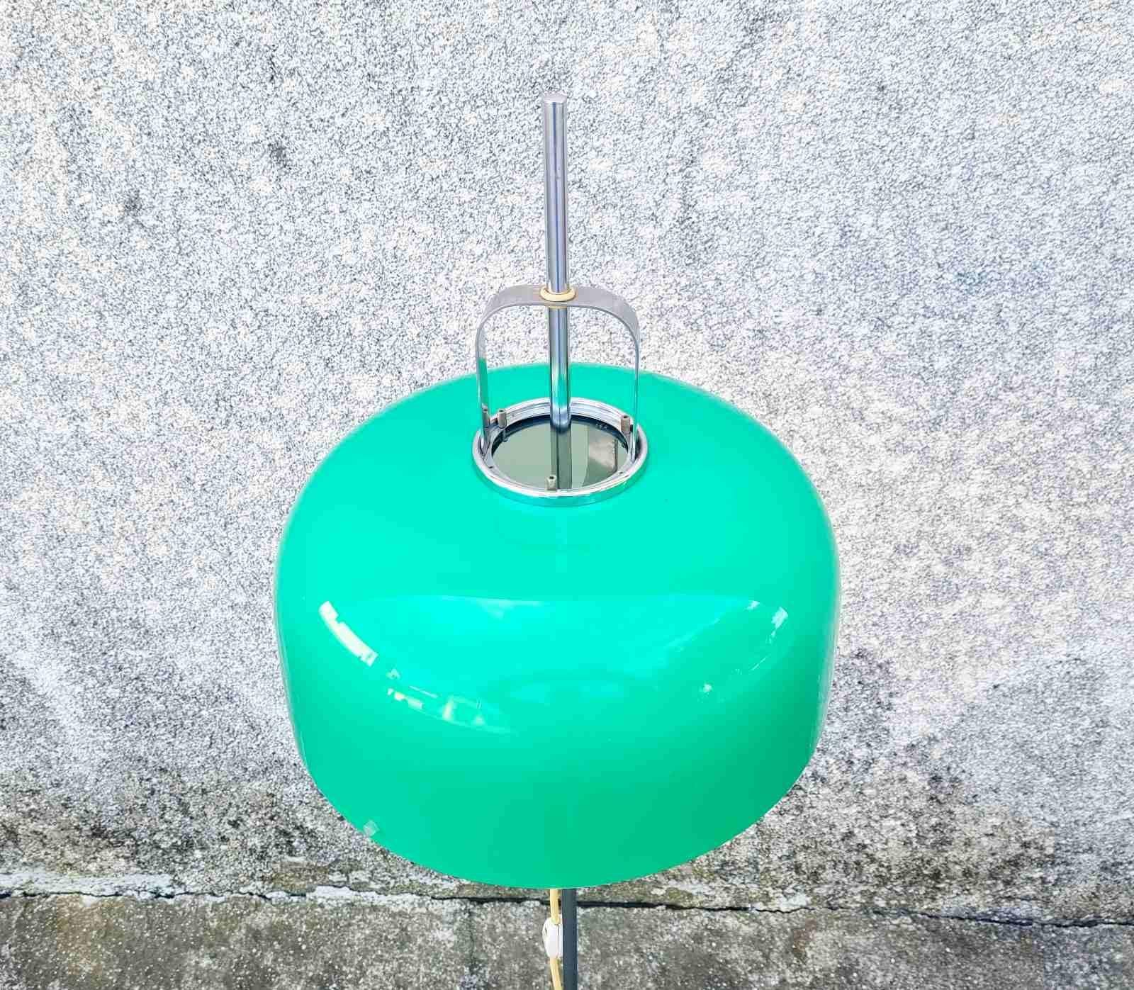 Mid-Century Green Medusa Floor Lamp Designed by Luigi Massoni for Guzzini, Italy For Sale 1