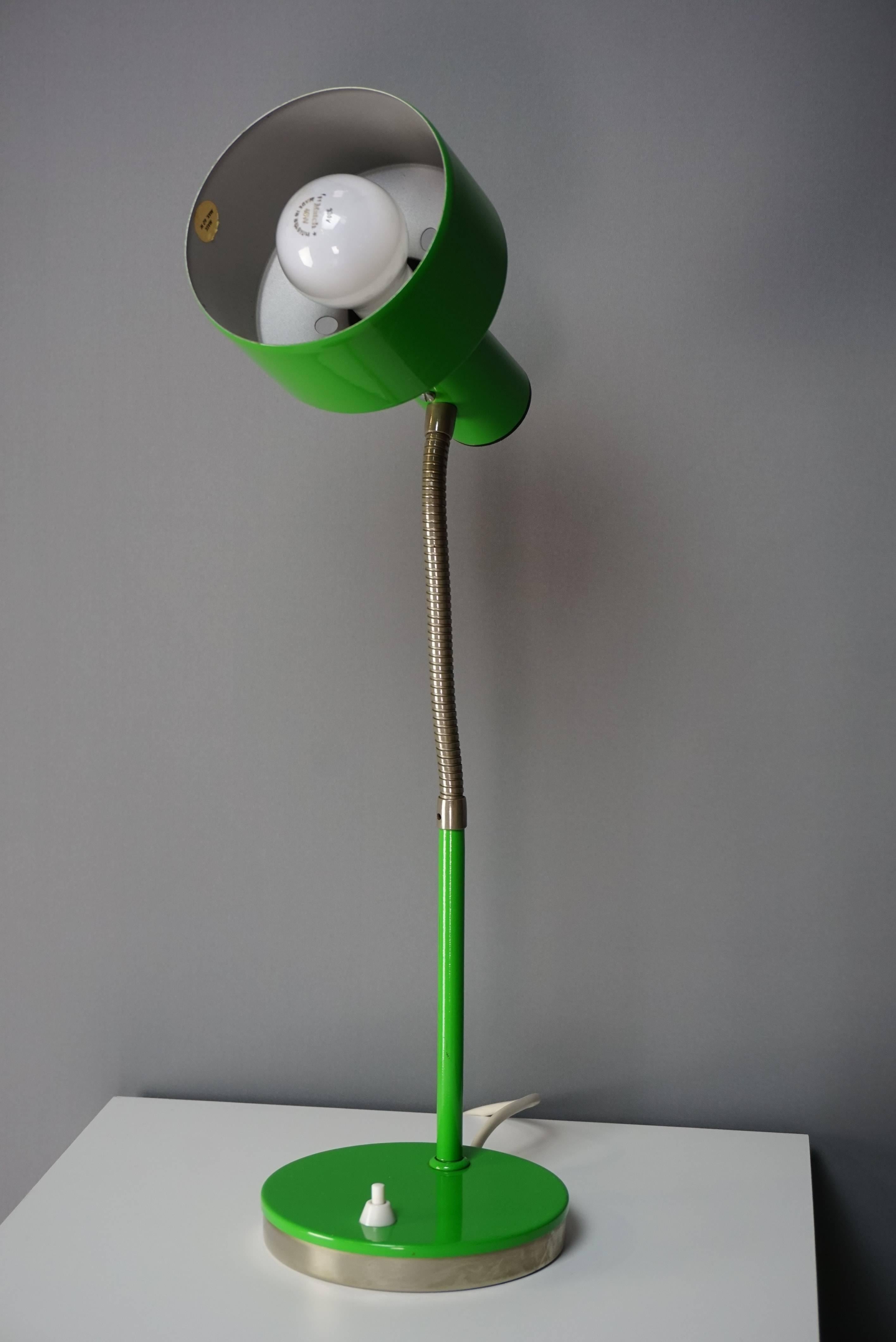 Midcentury Green Metal Articulated Lamp 1960s Design 4