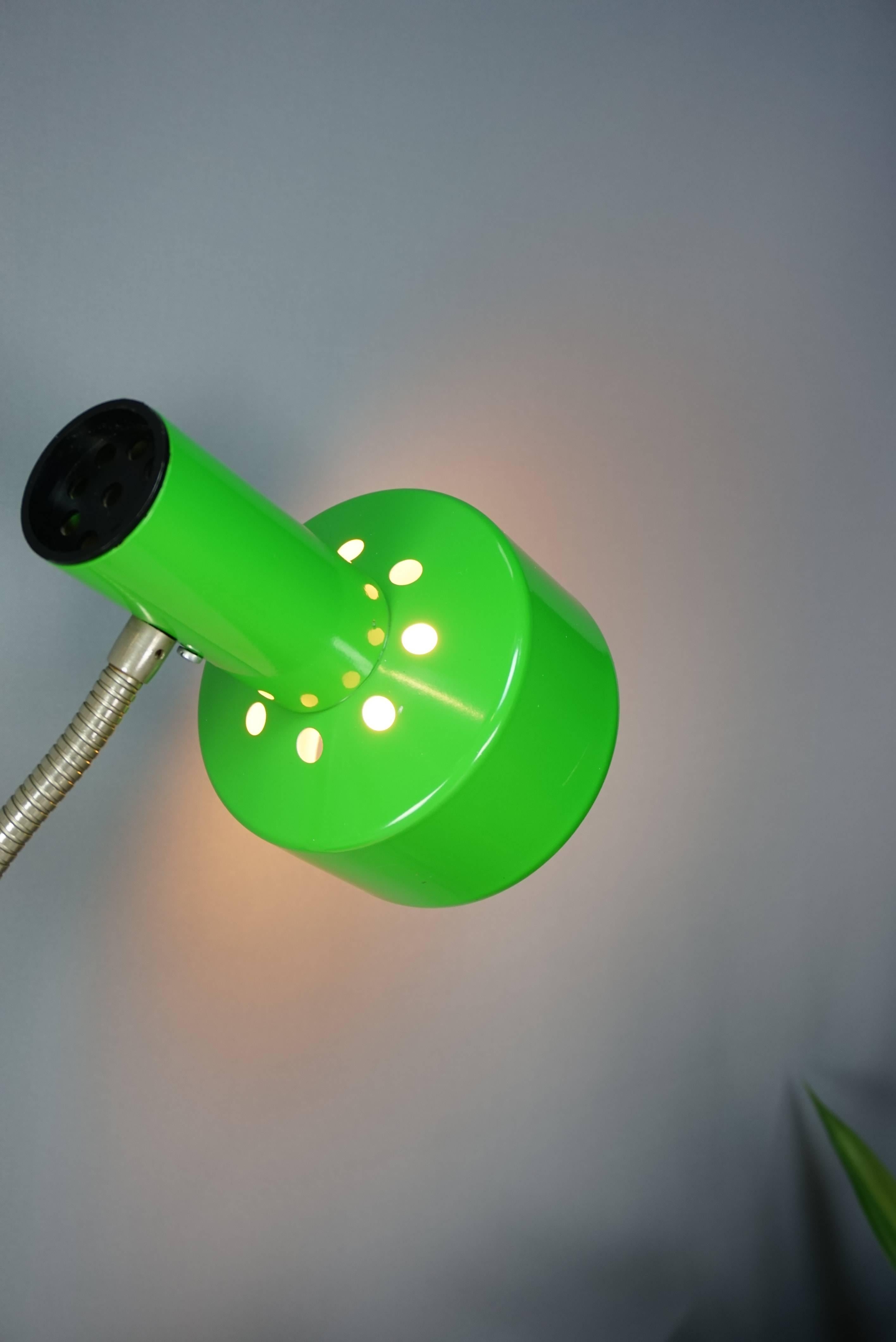 Mid-Century Modern Midcentury Green Metal Articulated Lamp 1960s Design