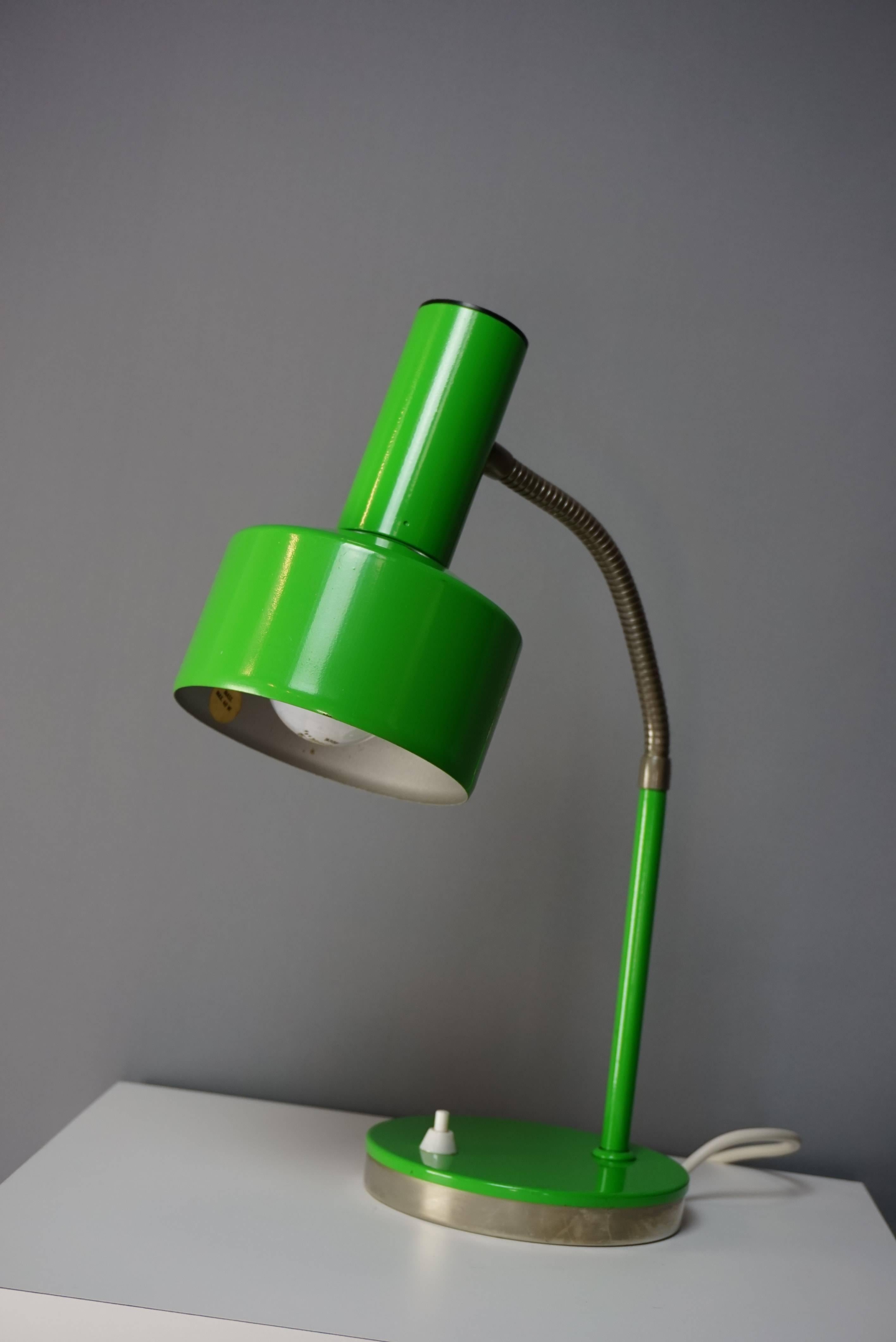 European Midcentury Green Metal Articulated Lamp 1960s Design