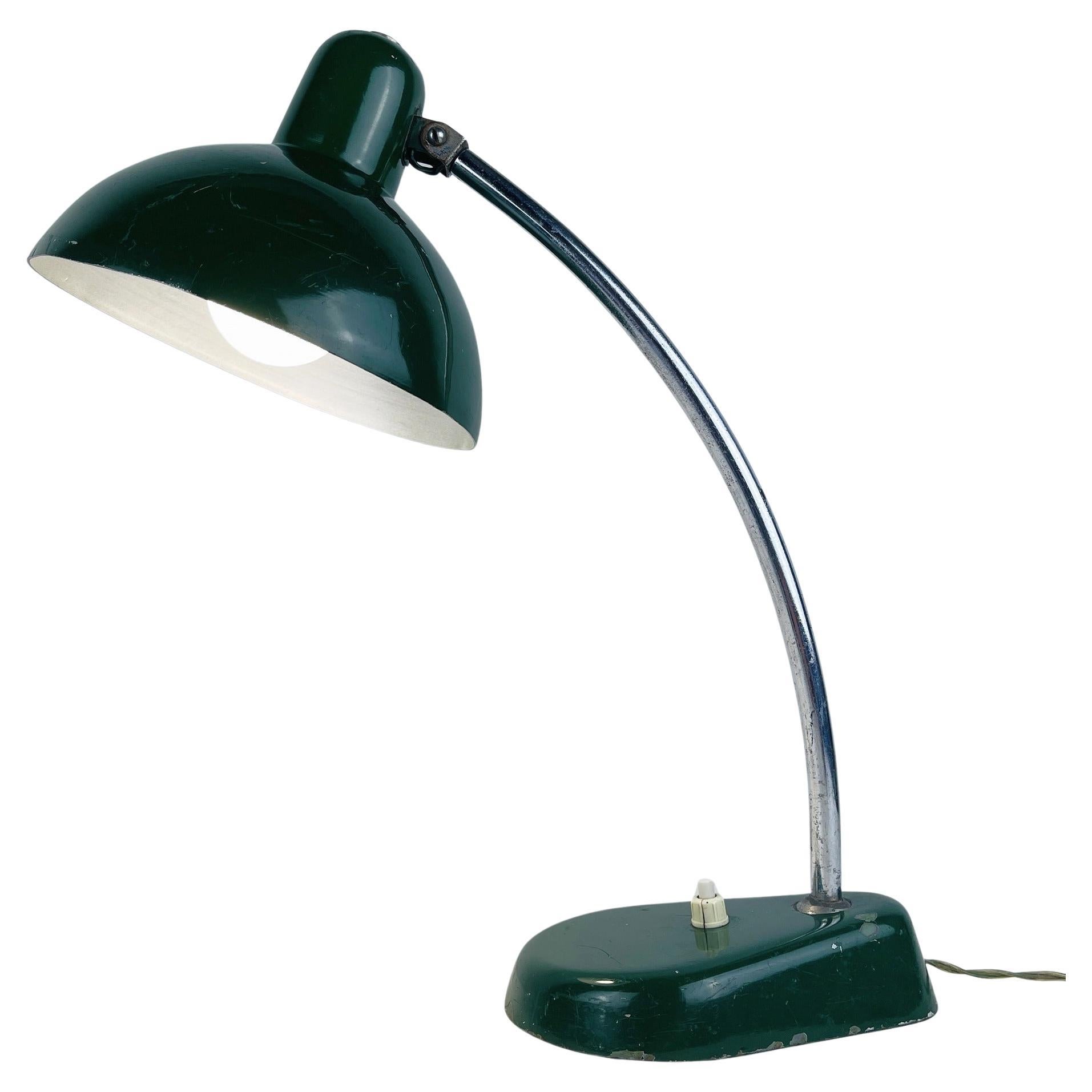Mid-Century Green Metal Desk Lamp: A.R. TORINO Italy 1950s