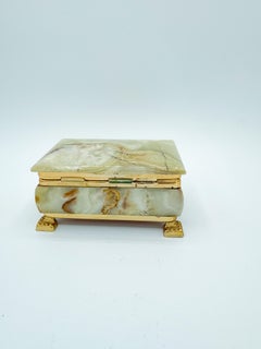 Mid Century Green Onyx Jewelry Decoration Box