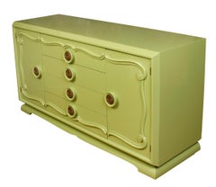 Midcentury Green Painted Credenza, circa 1960