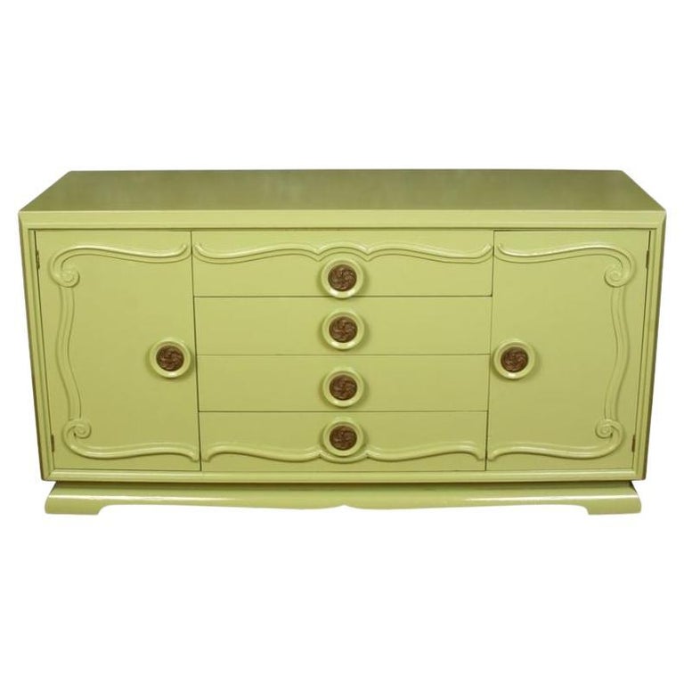Midcentury Green Painted Credenza, circa 1960 For Sale at 1stDibs | light  green dresser