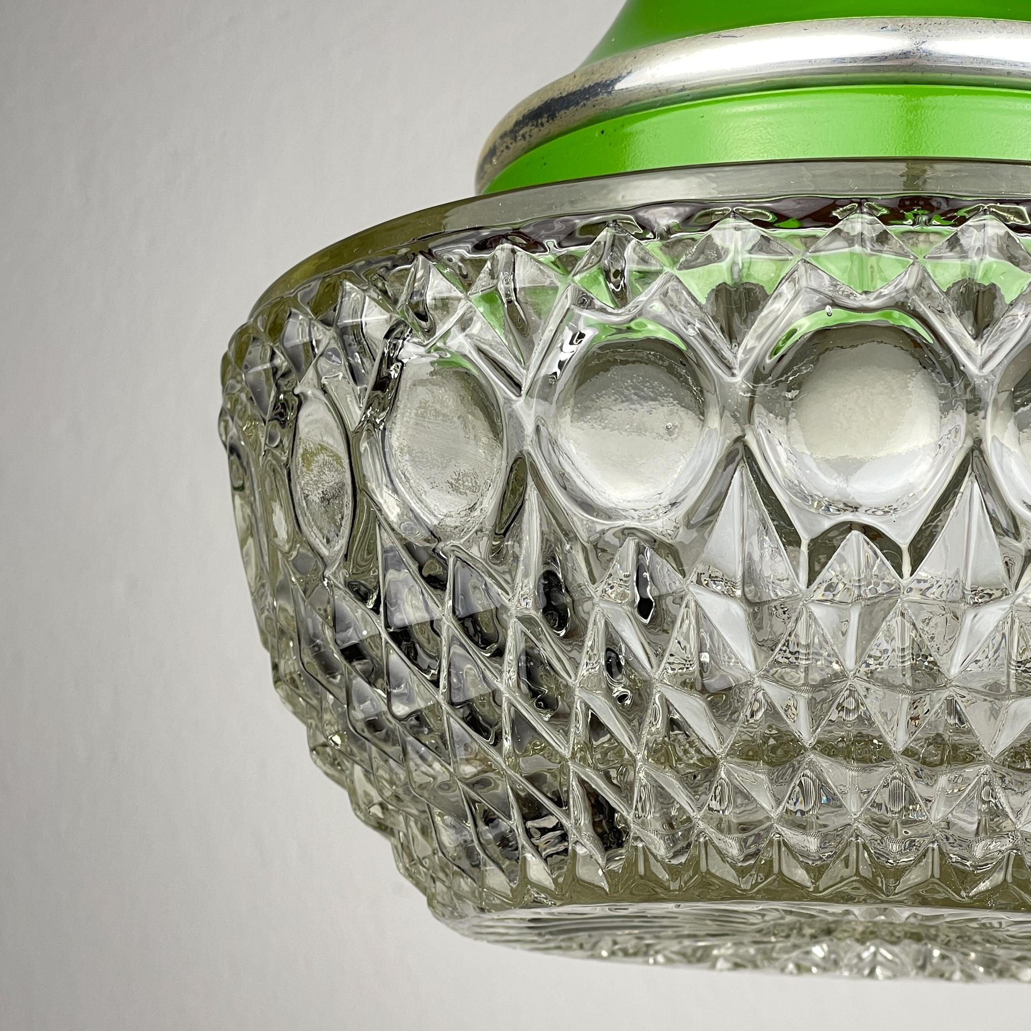 Vetro Lampada a sospensione verde di metà secolo di Targetti Sankey, Italia anni '60 in vendita