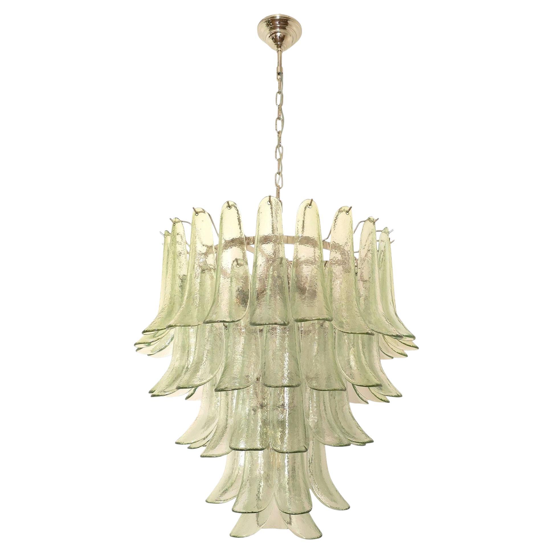 Lustre Murano du milieu du siècle à pétales verts