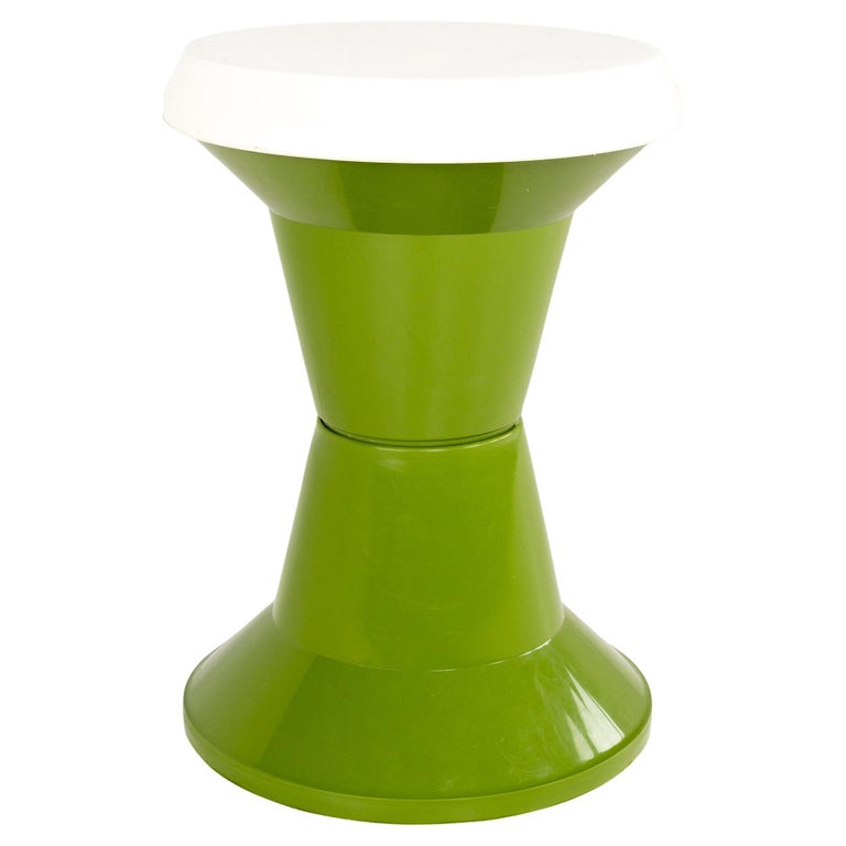 Mid Century Green Planter Stool For Sale at 1stDibs