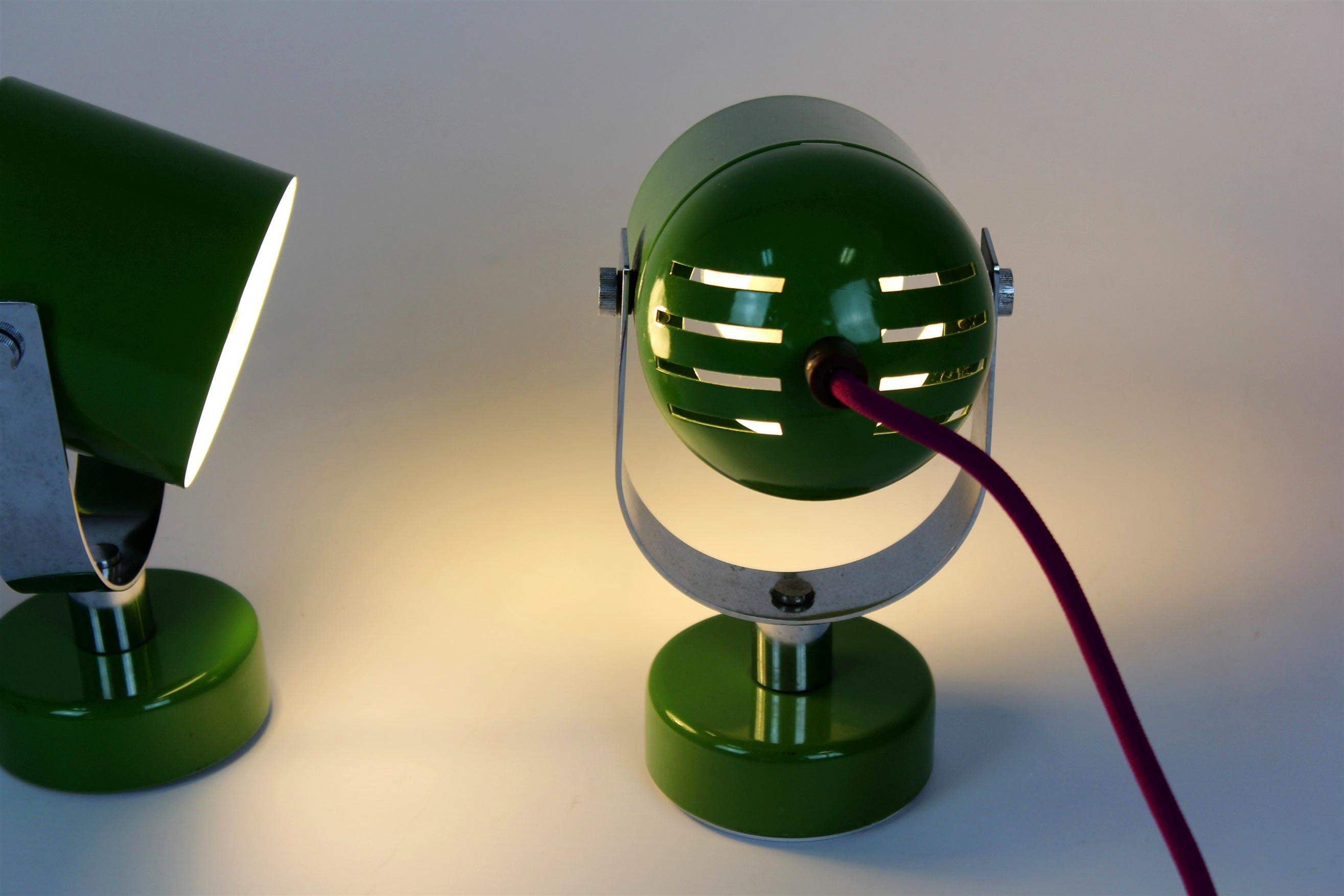 Midcentury Green & Purple Lamps by Stanislav Indra, 1970s, Set of 2 For Sale 6
