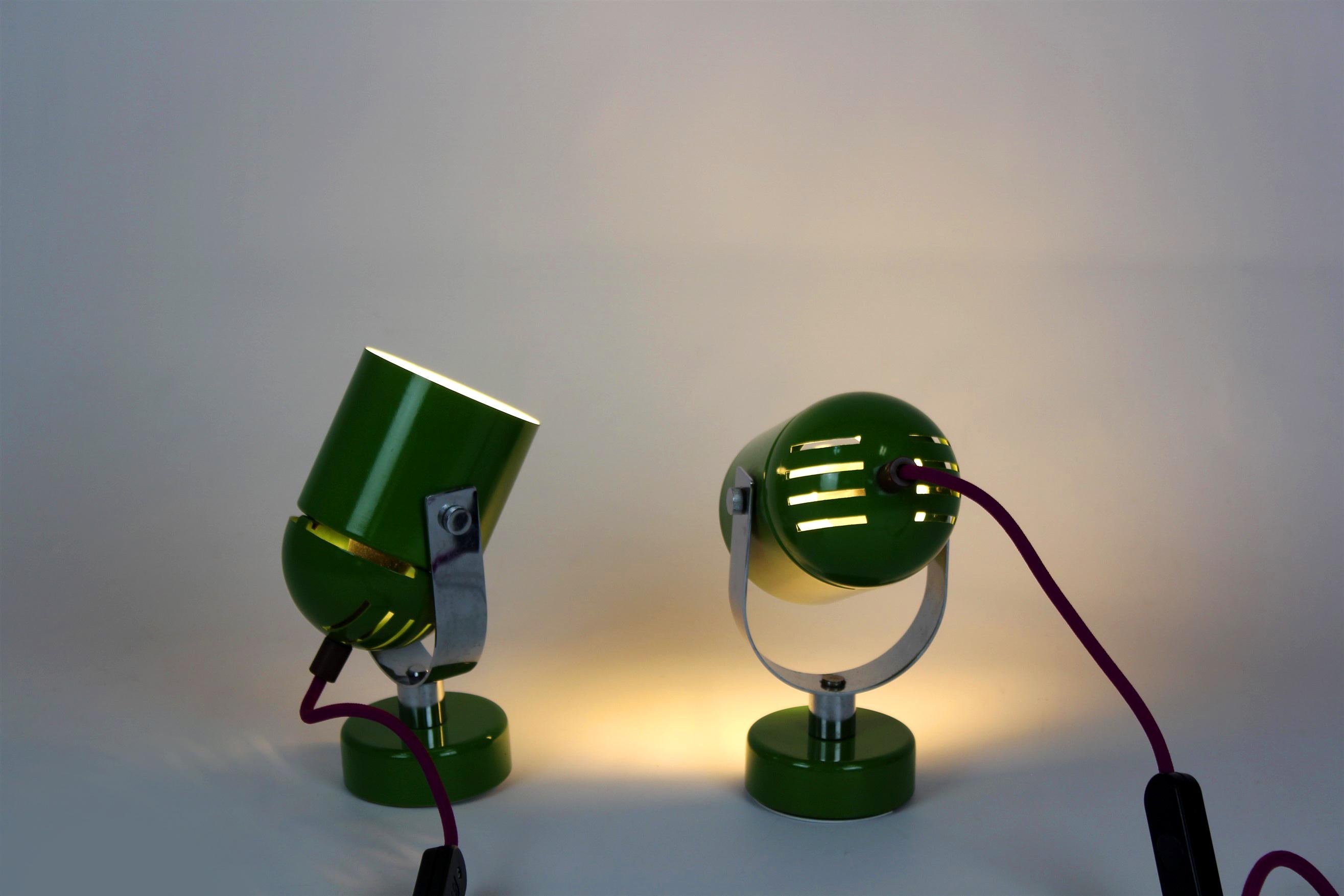 Midcentury Green & Purple Lamps by Stanislav Indra, 1970s, Set of 2 For Sale 10