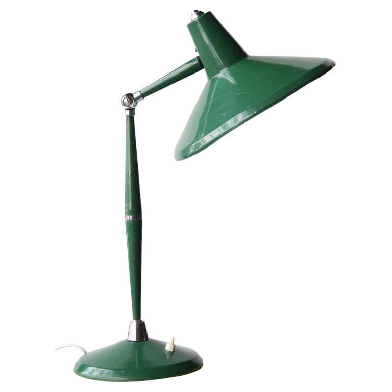 MidCentury Green Revolving Table Lamp, Italia, 1960 For Sale at 1stDibs
