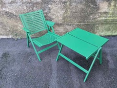 Mid-Century Green Rex Lounge Chair and Coffee Table Design by Niko Kralj, 60s