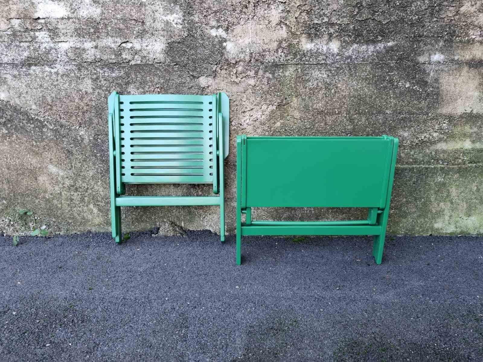Slovenian Mid-Century Green Rex Lounge Chair and Coffee Table Design by Niko Kralj, 60s