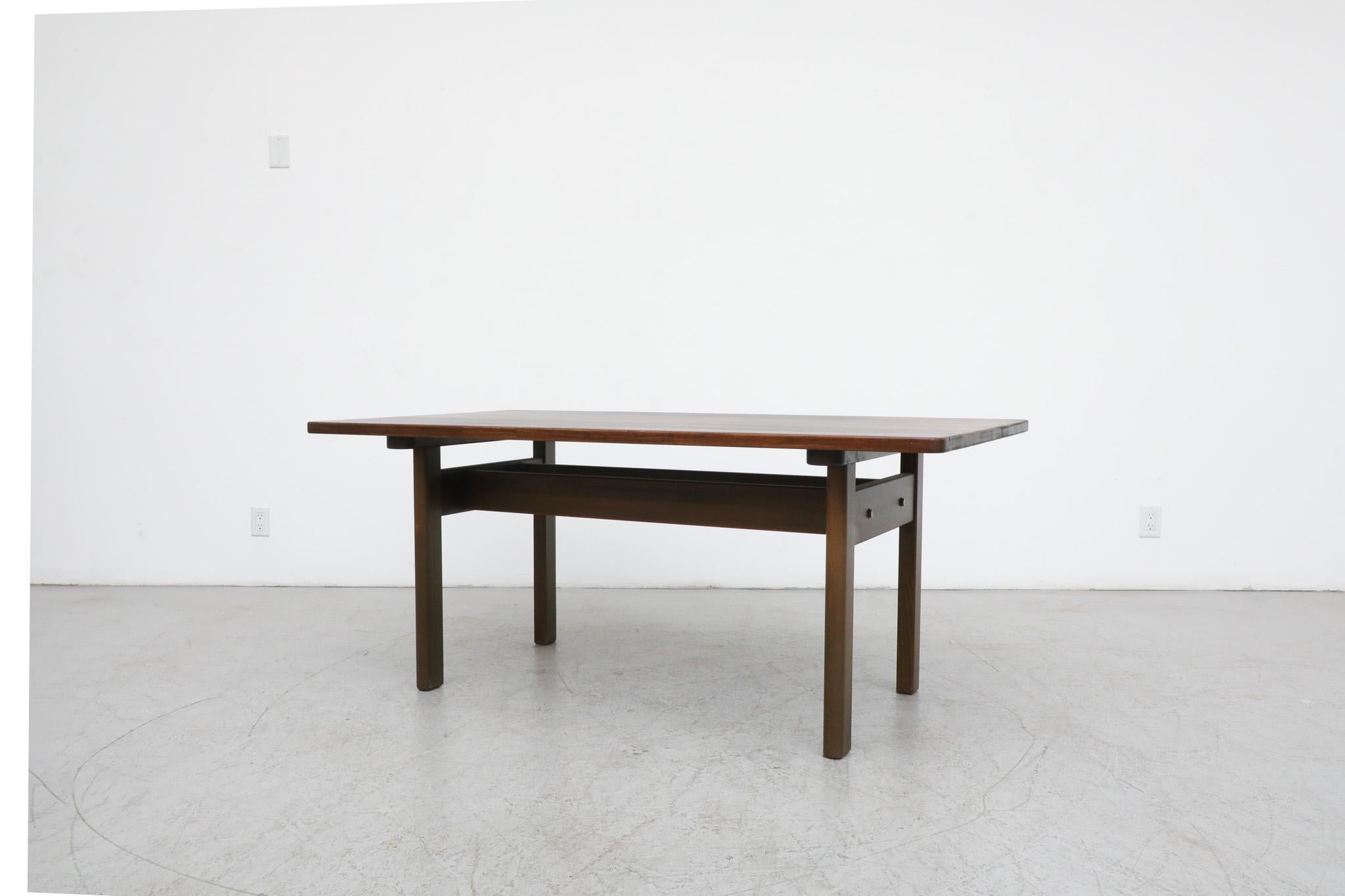 Mid-Century Modern Mid-Century, green stained 'Asserbo' dining table by Børge Mogensen