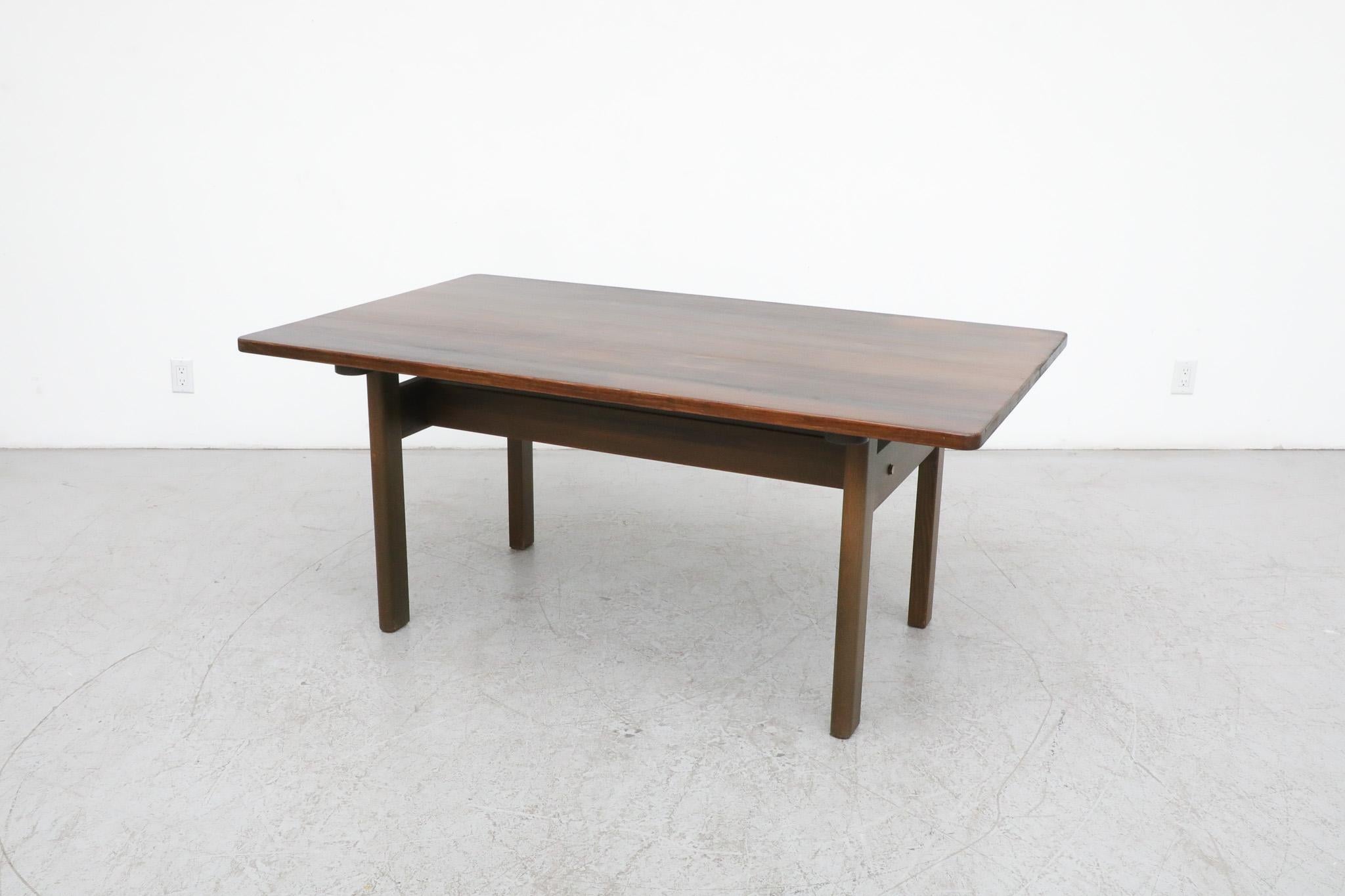 Danish Mid-Century, green stained 'Asserbo' dining table by Børge Mogensen