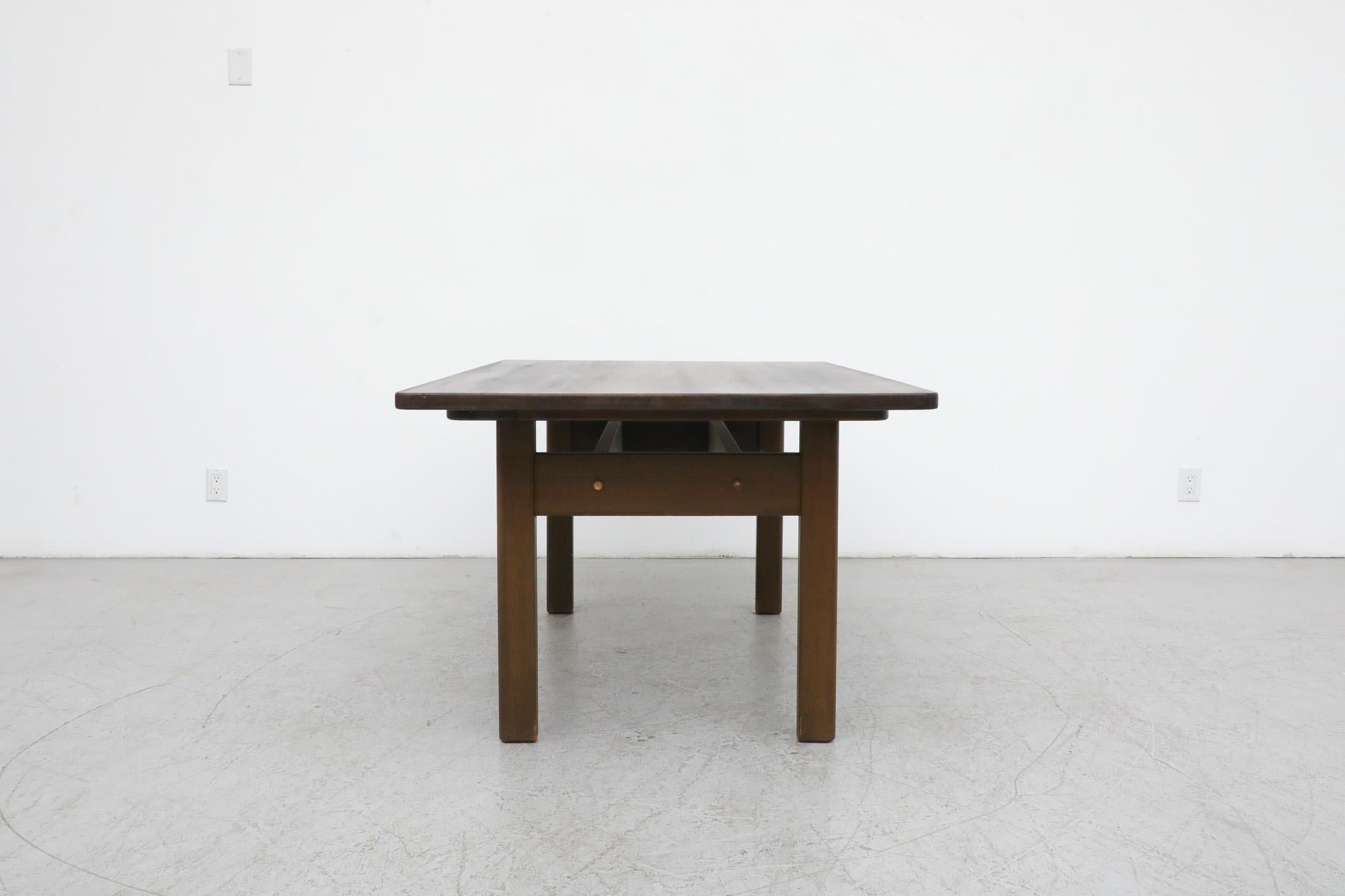 Mid-Century, green stained 'Asserbo' dining table by Børge Mogensen In Good Condition In Los Angeles, CA