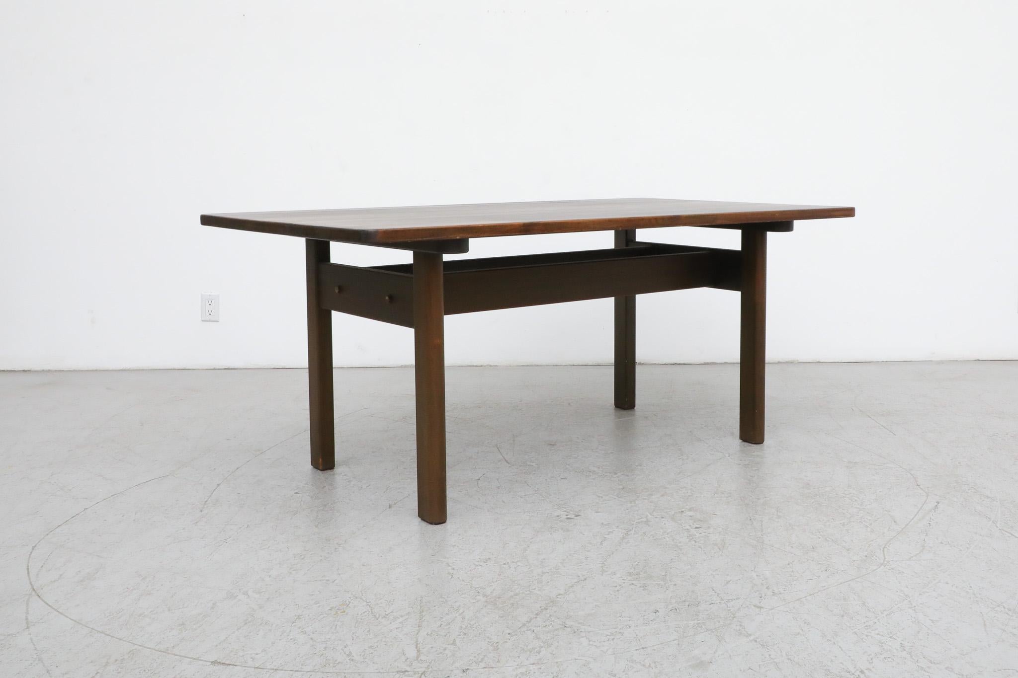 Mid-20th Century Mid-Century, green stained 'Asserbo' dining table by Børge Mogensen