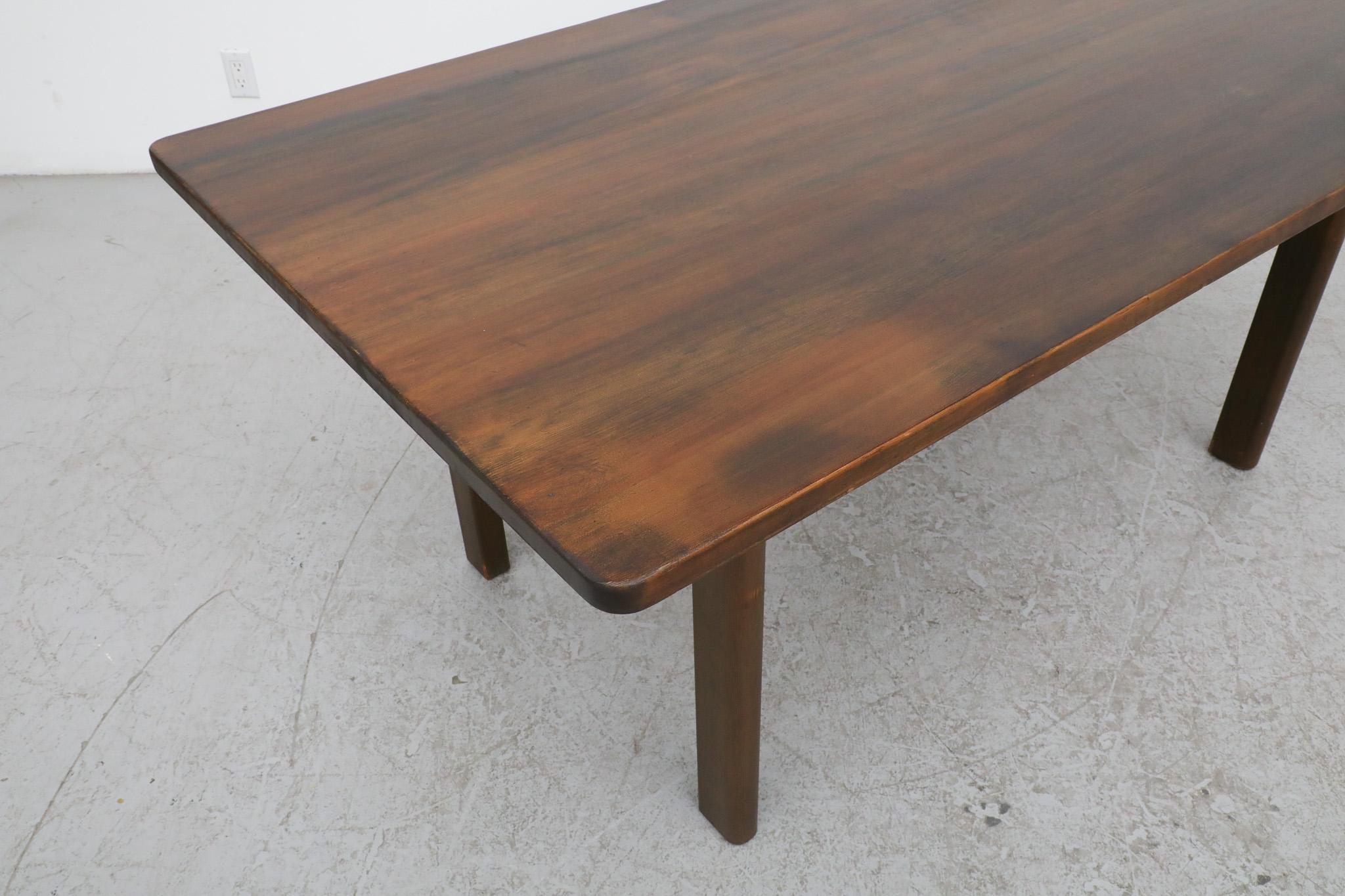 Pine Mid-Century, green stained 'Asserbo' dining table by Børge Mogensen