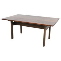 Mid-Century, green stained 'Asserbo' dining table by Børge Mogensen