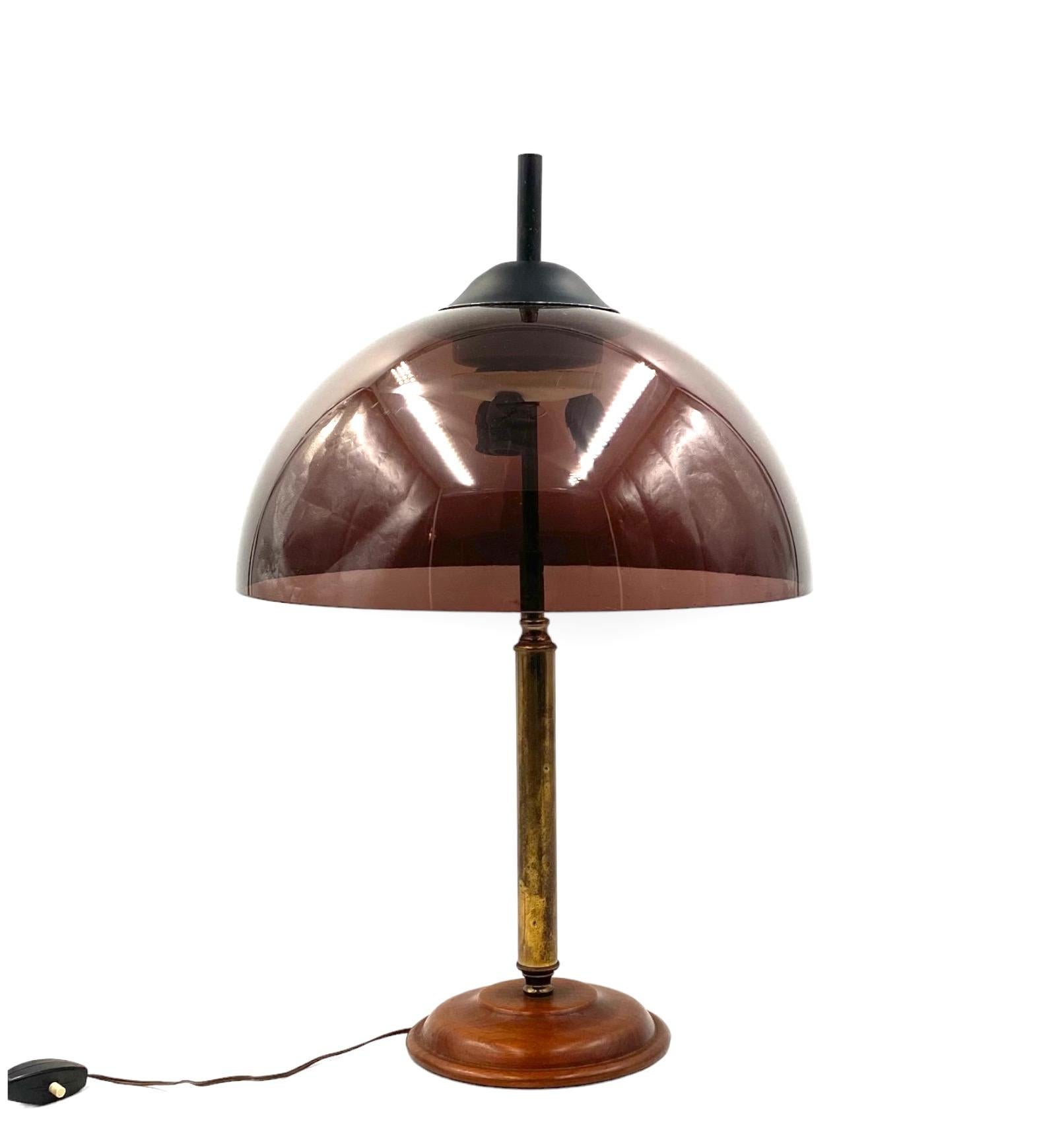 Mid-century brown table lamp, Stilux Milano Italy, 1950s in vendita 4