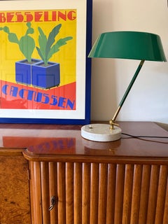 Mid-century green table lamp, Stilux Milano Italy, 1960s
