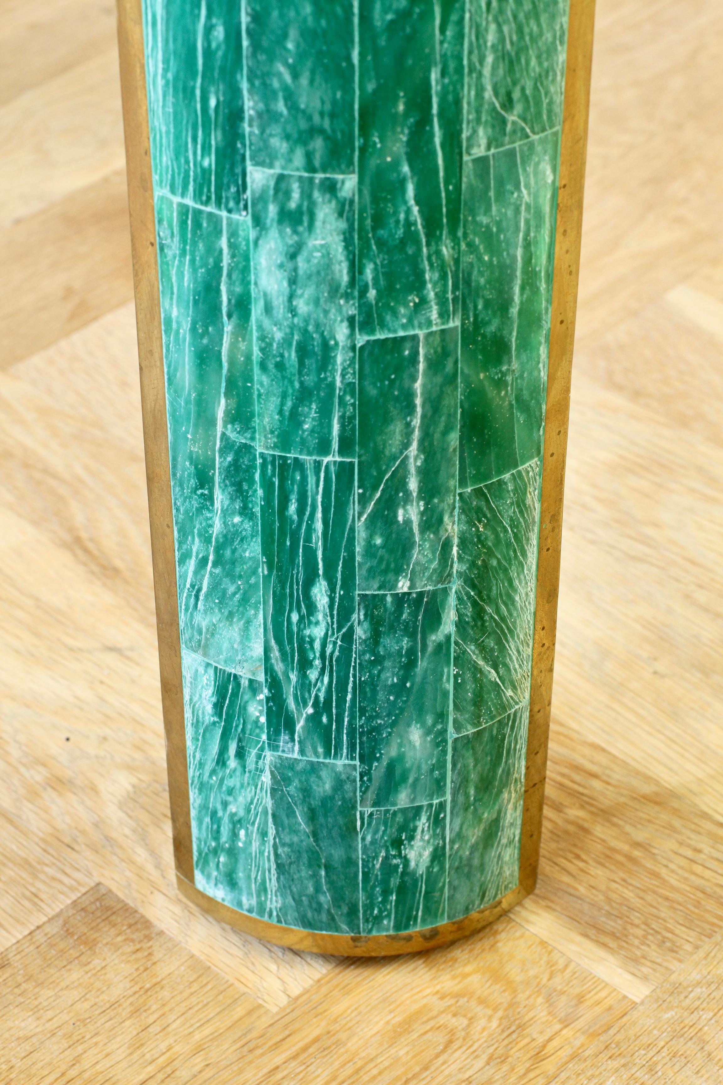 Mid-Century Green Tessellated Stone and Brass Side Table by Casa Bique, c. 1970s 7
