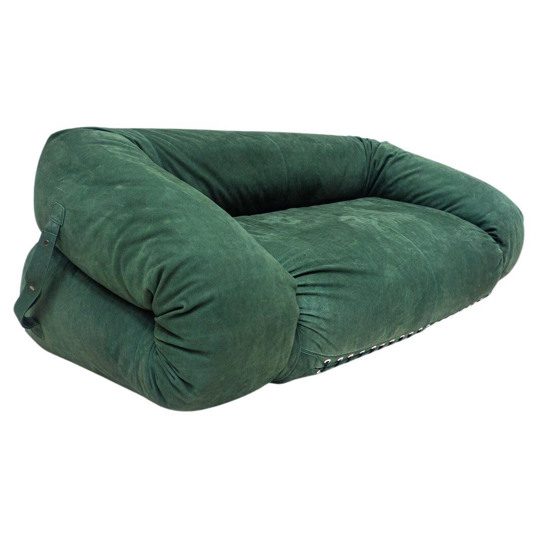 Mid-Century Green Two Seaters Sofa / Bed  ''Anfibio'' by Alessandro Becchi