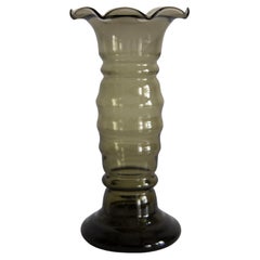 Retro Mid Century Green Vase with Frill, Europe, 1960s