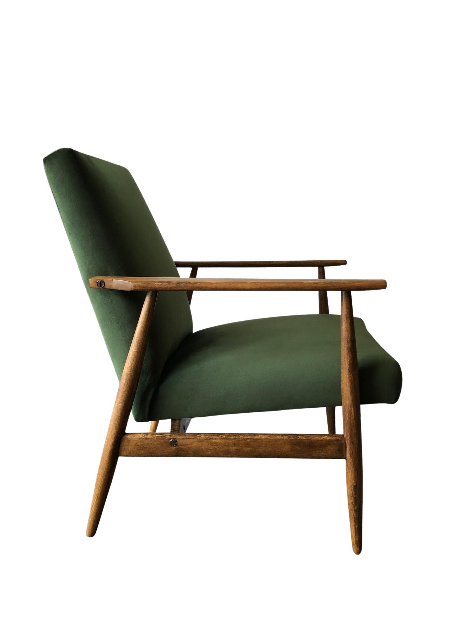Grüne Mid-Century-Sessel aus Samt von Henryk Lis, 1960er Jahre, 2er-Set, Set (Handgefertigt) im Angebot