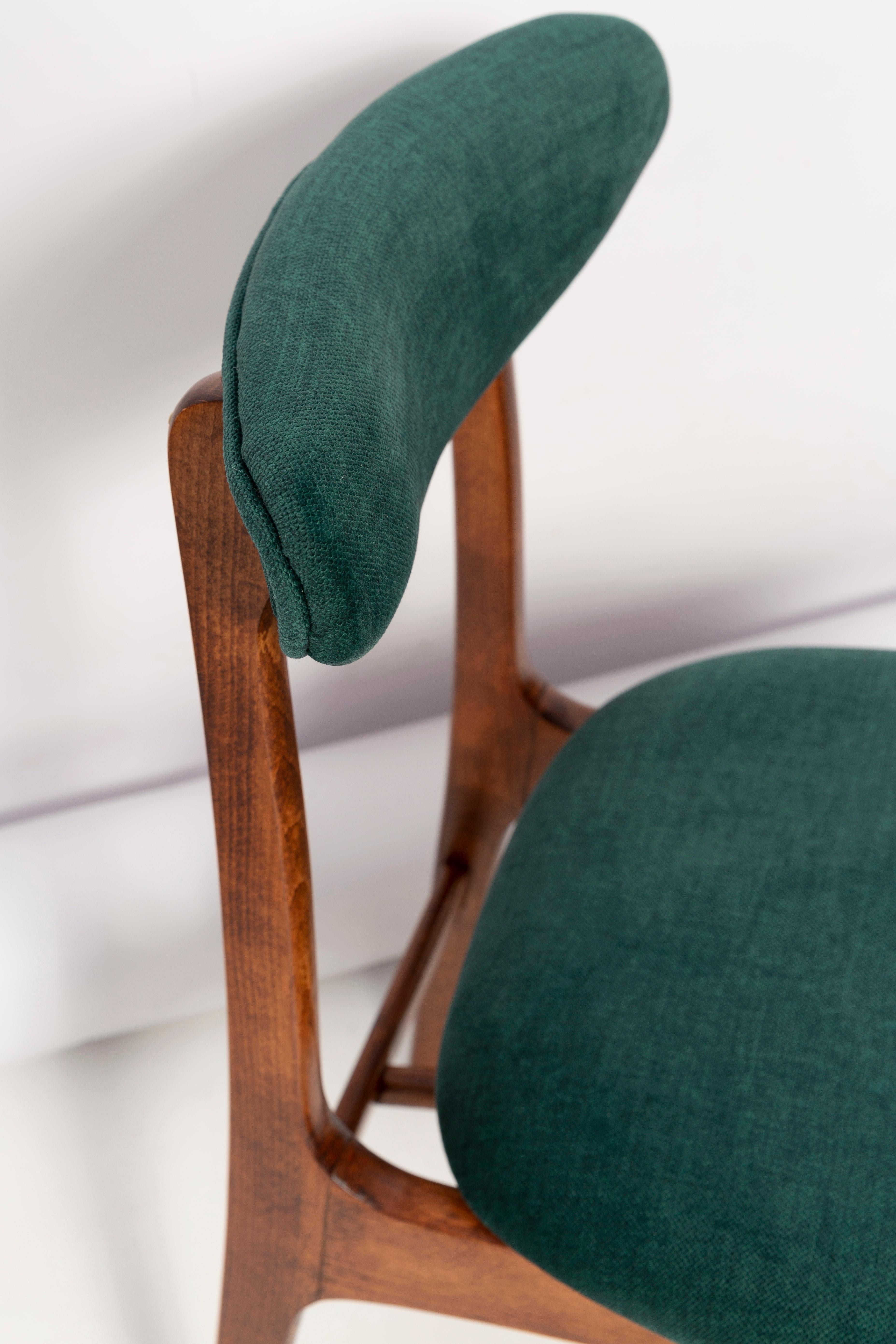 Mid-Century Modern Mid Century Green Velvet Chair Designed by Rajmund Halas, Poland, 1960s For Sale