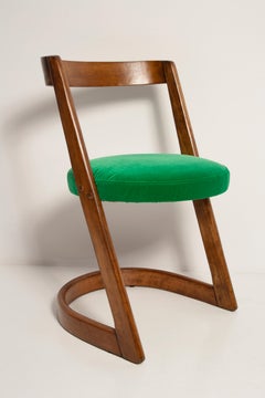 Fauteuil demi-chaise en velours vert du milieu du siècle dernier, Baumann, France, 1970