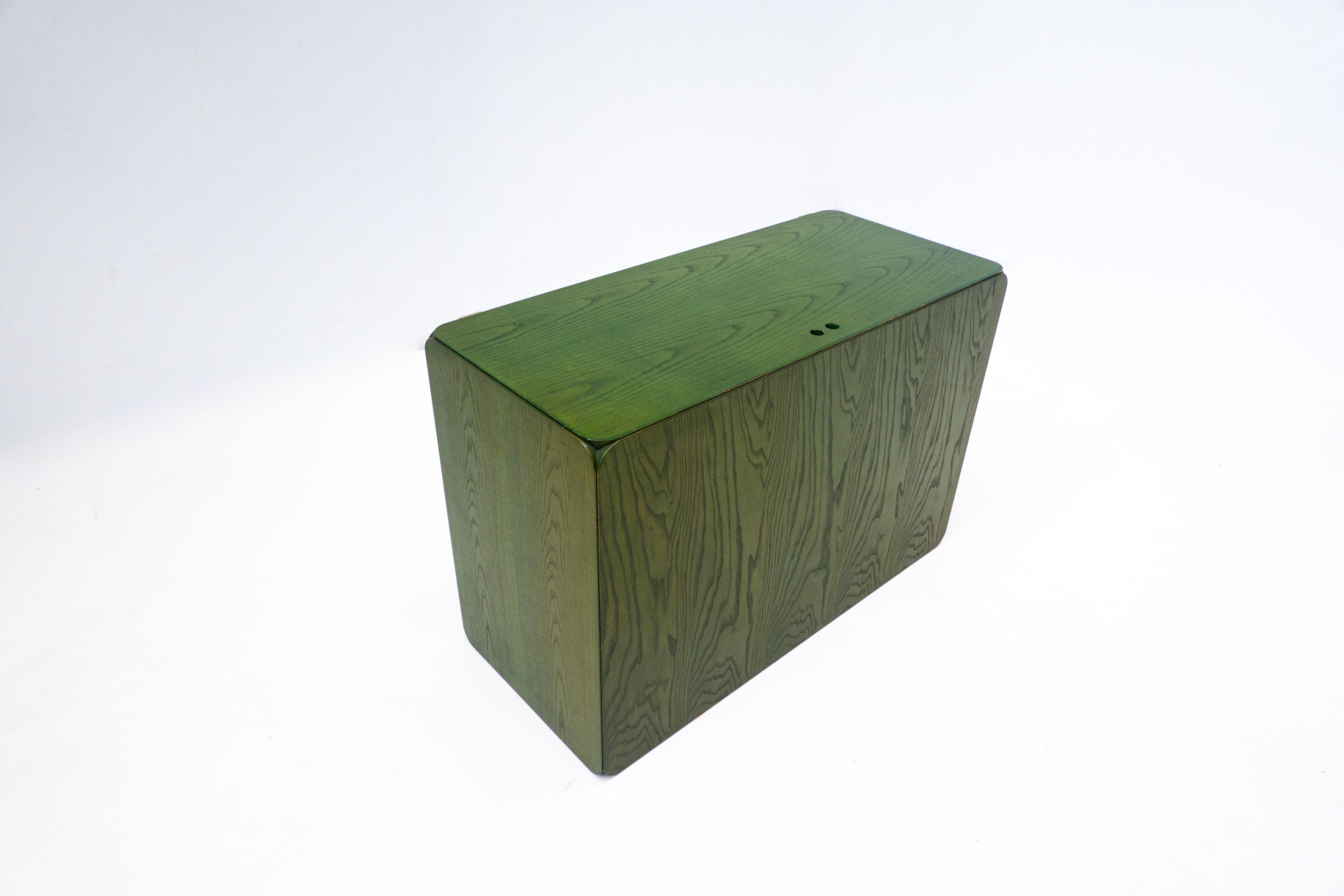 Mid-20th Century Mid-Century Green Wooden Chest by Derk Jan de Vries, The Netherlands 1960s