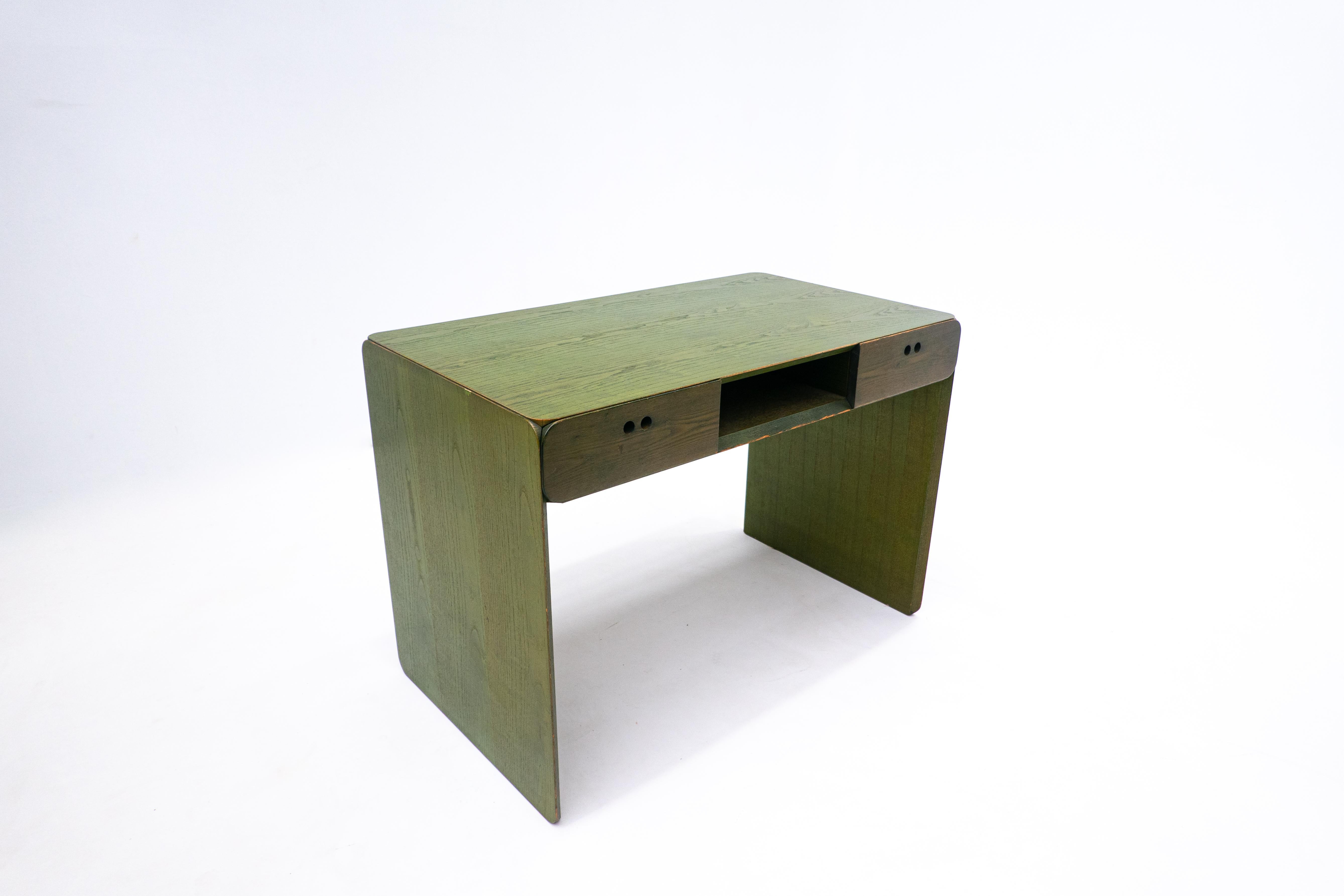Mid-Century Green Wooden Desk by Derk Jan de Vries - The Netherlands 1960s For Sale 3