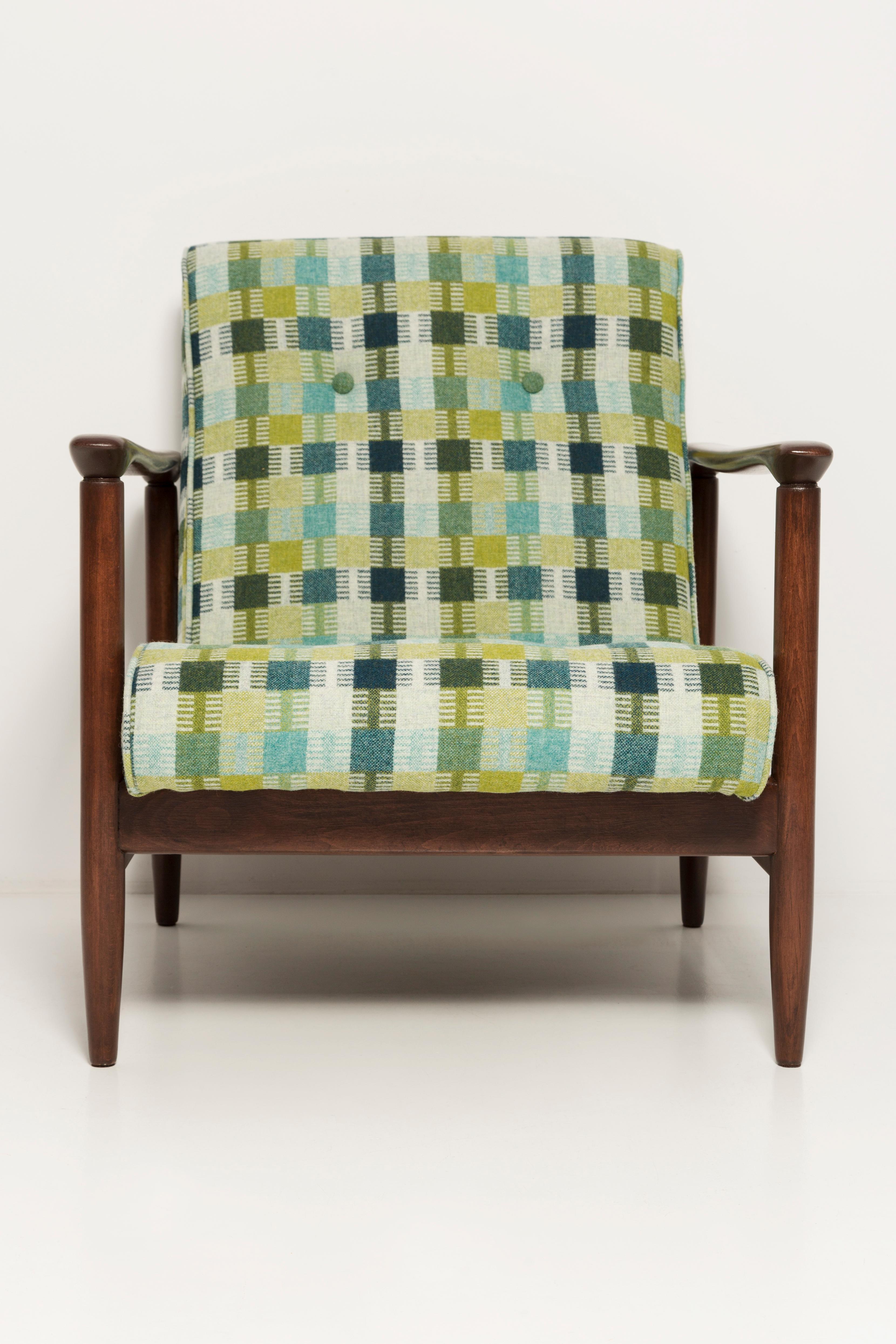 Mid-Century Green Wool Armchair, GFM 142, Edmund Homa, Europe, 1960s For Sale 3