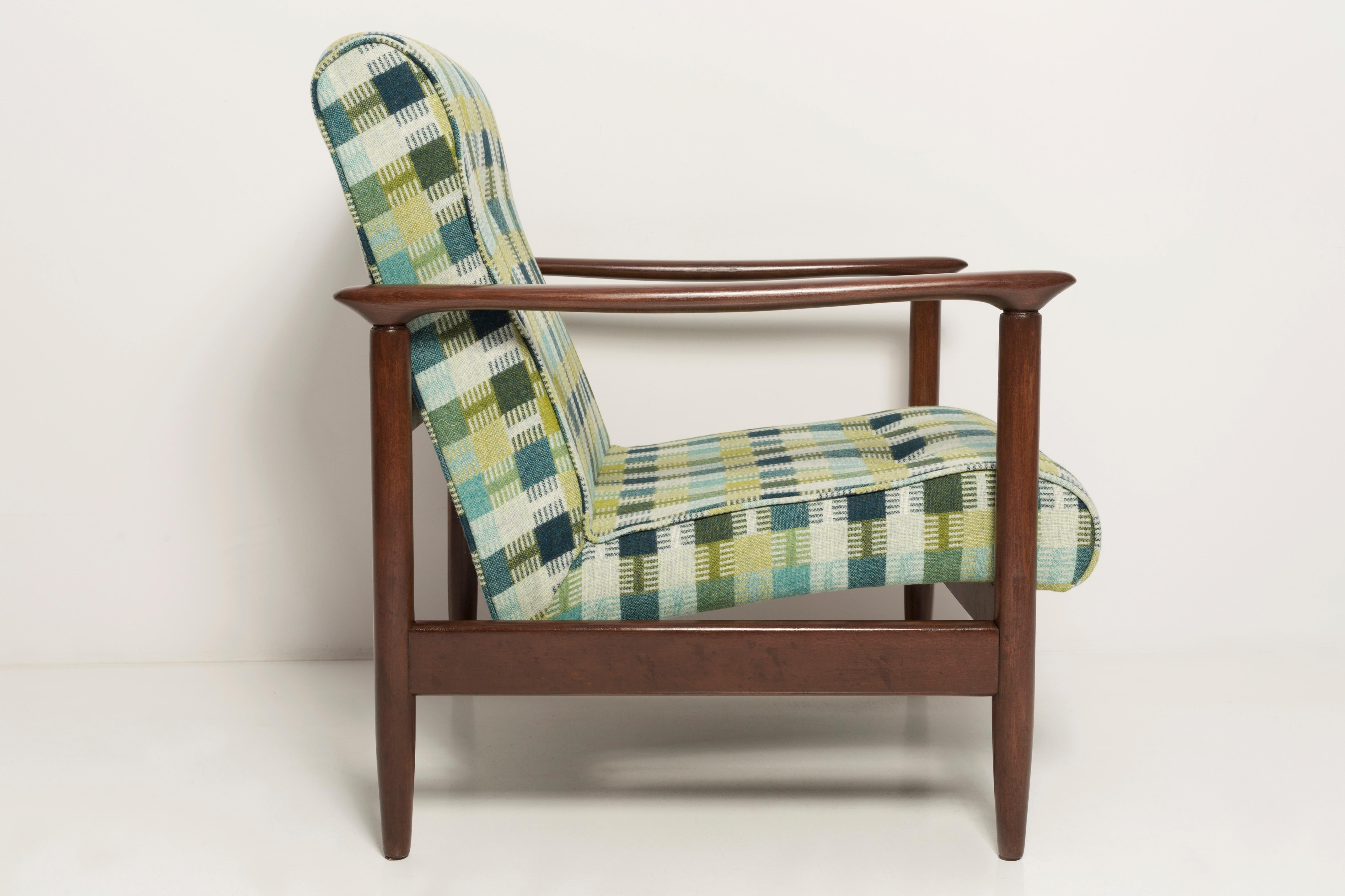 Mid-Century Green Wool Armchair, GFM 142, Edmund Homa, Europe, 1960s For Sale 4