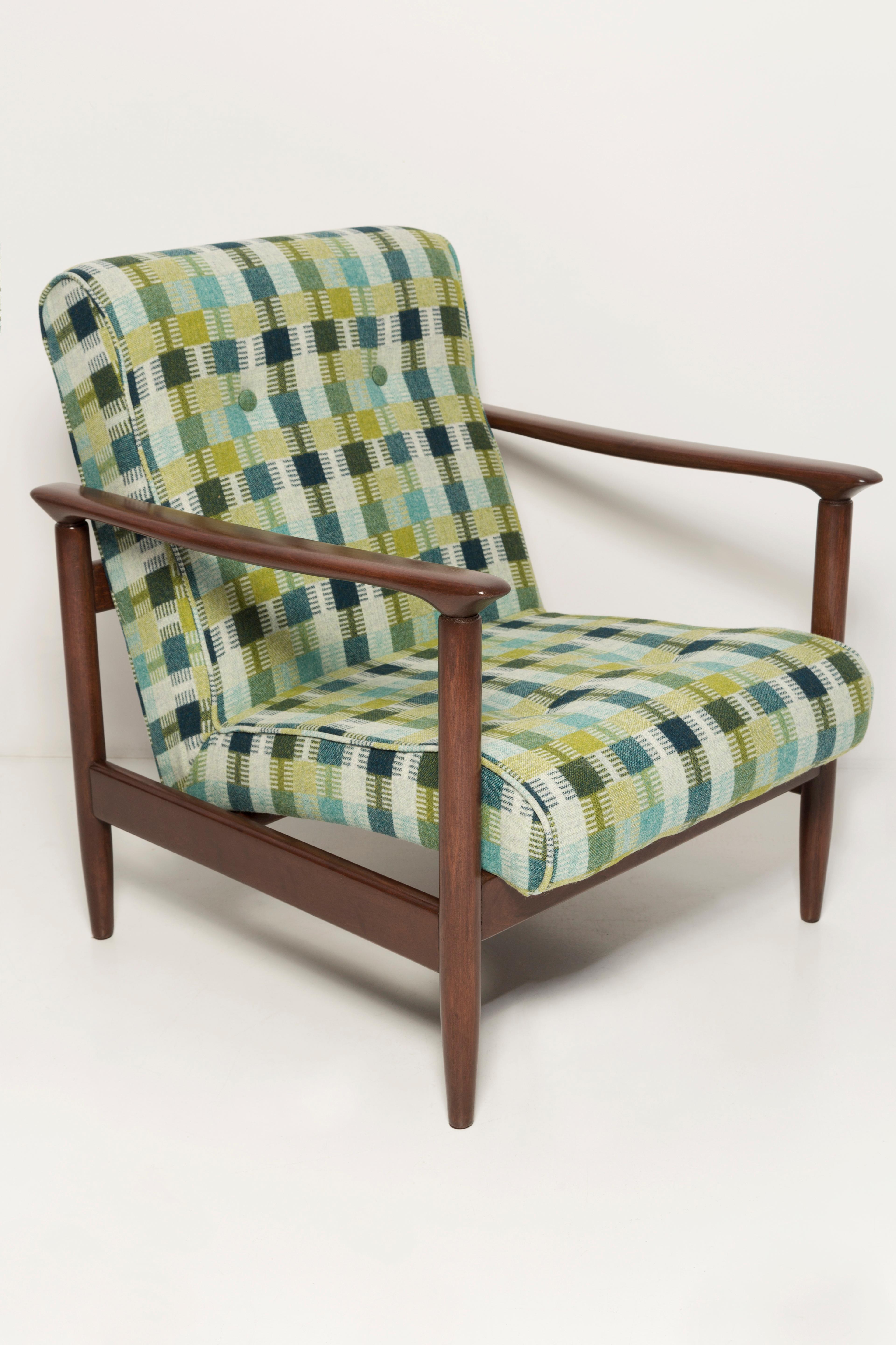 Mid-Century Modern Mid-Century Green Wool Armchair, GFM 142, Edmund Homa, Europe, 1960s For Sale