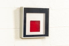 Midcentury Greg Copeland Red & Black Abstract Wall Art Op Art Light Box, 1970s