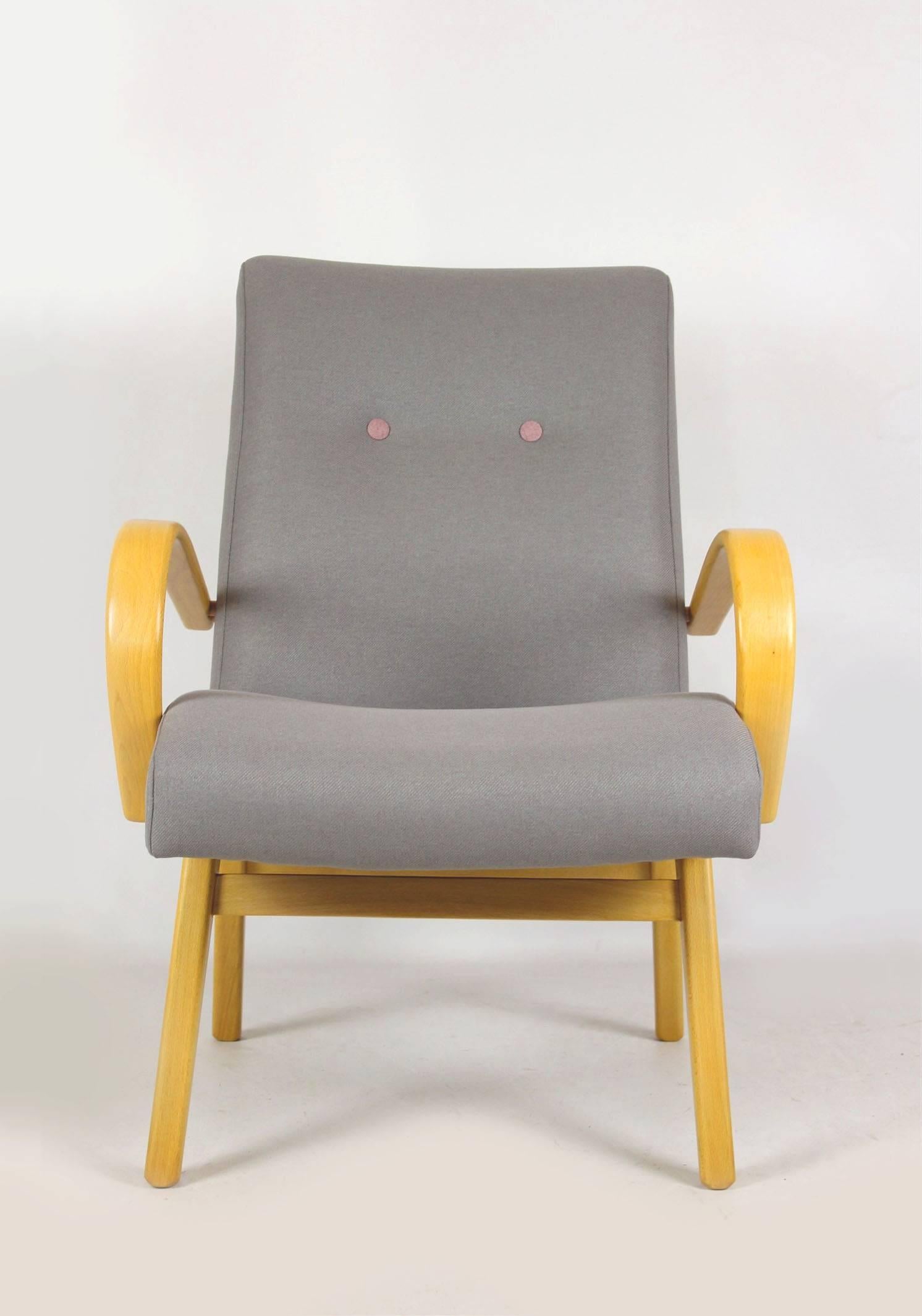 Midcentury Grey and Pastels Armchairs, 1960s, Set of Two 1