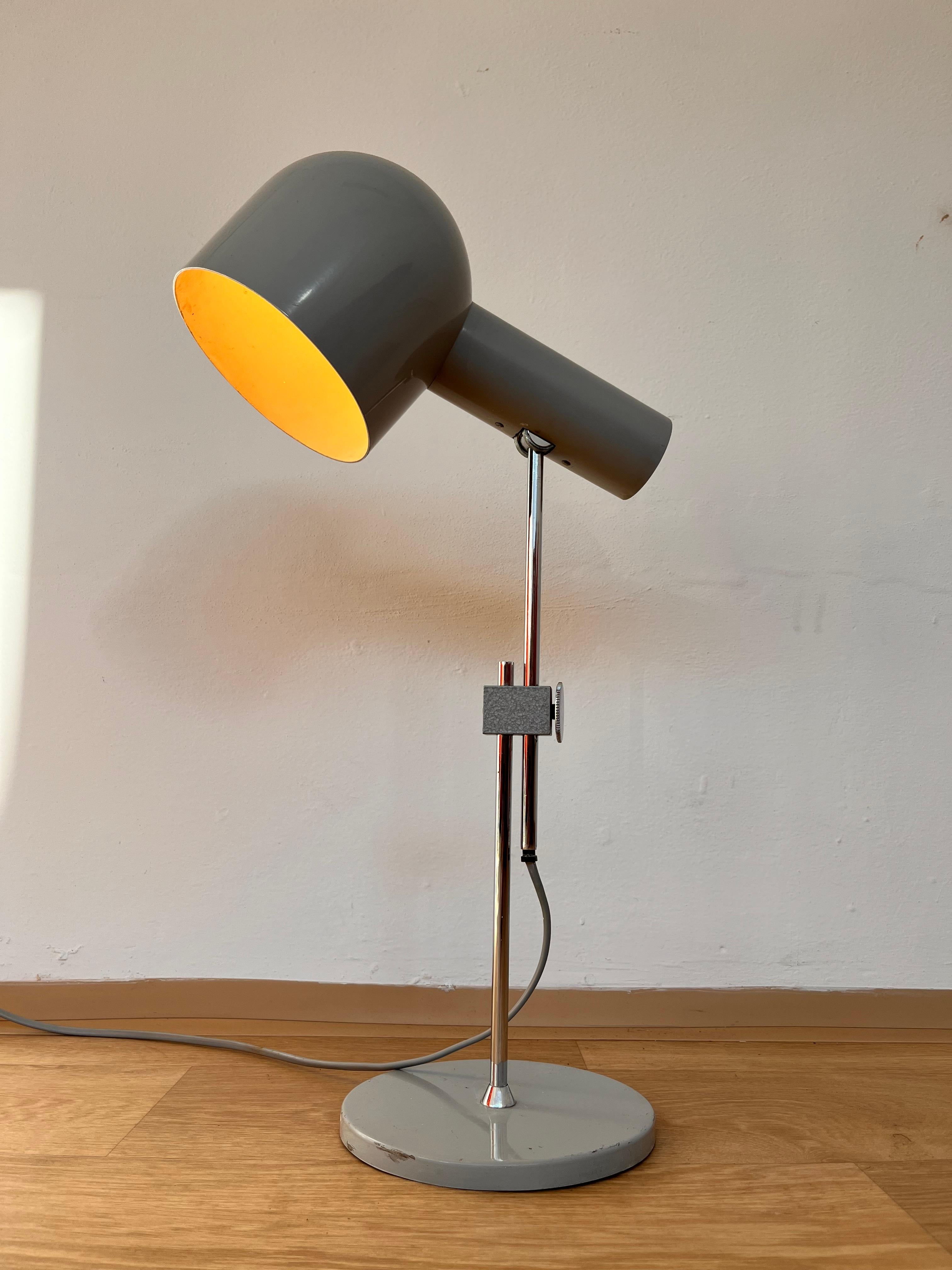 Mid-Century Modern Mid century grey adjustable Table Lamp by NAPAKO, 1970's For Sale