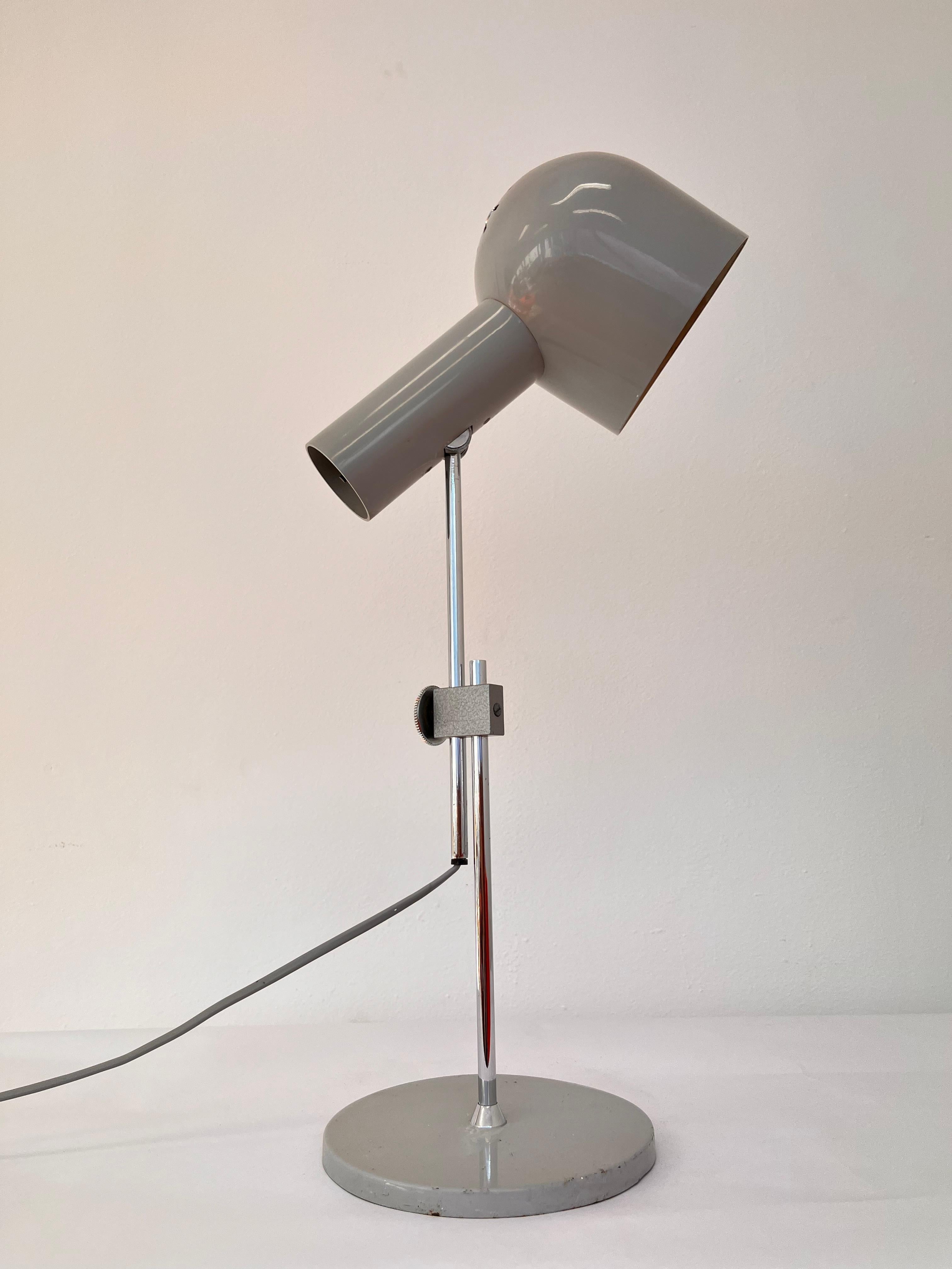 Late 20th Century Mid century grey adjustable Table Lamp by NAPAKO, 1970's For Sale