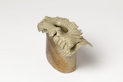 Midcentury Grey and Brown Sculpture Ceramic Vase by Solange Garotte La Borne
