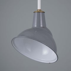 Mid-Century Grey Enamel Parabolic Factory Pendant by Benjamin, England