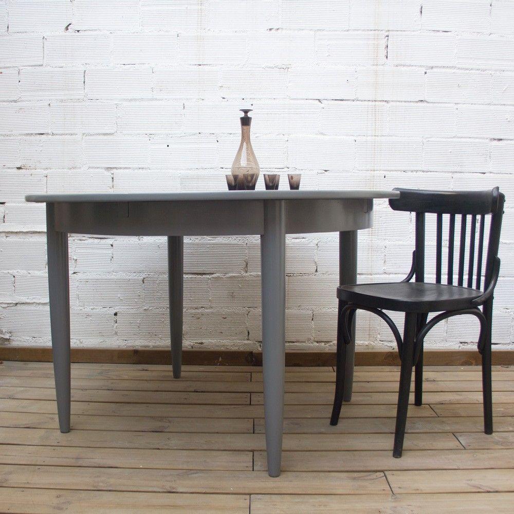 Spanish Midcentury Grey Extendable Dining Table, 1950s For Sale