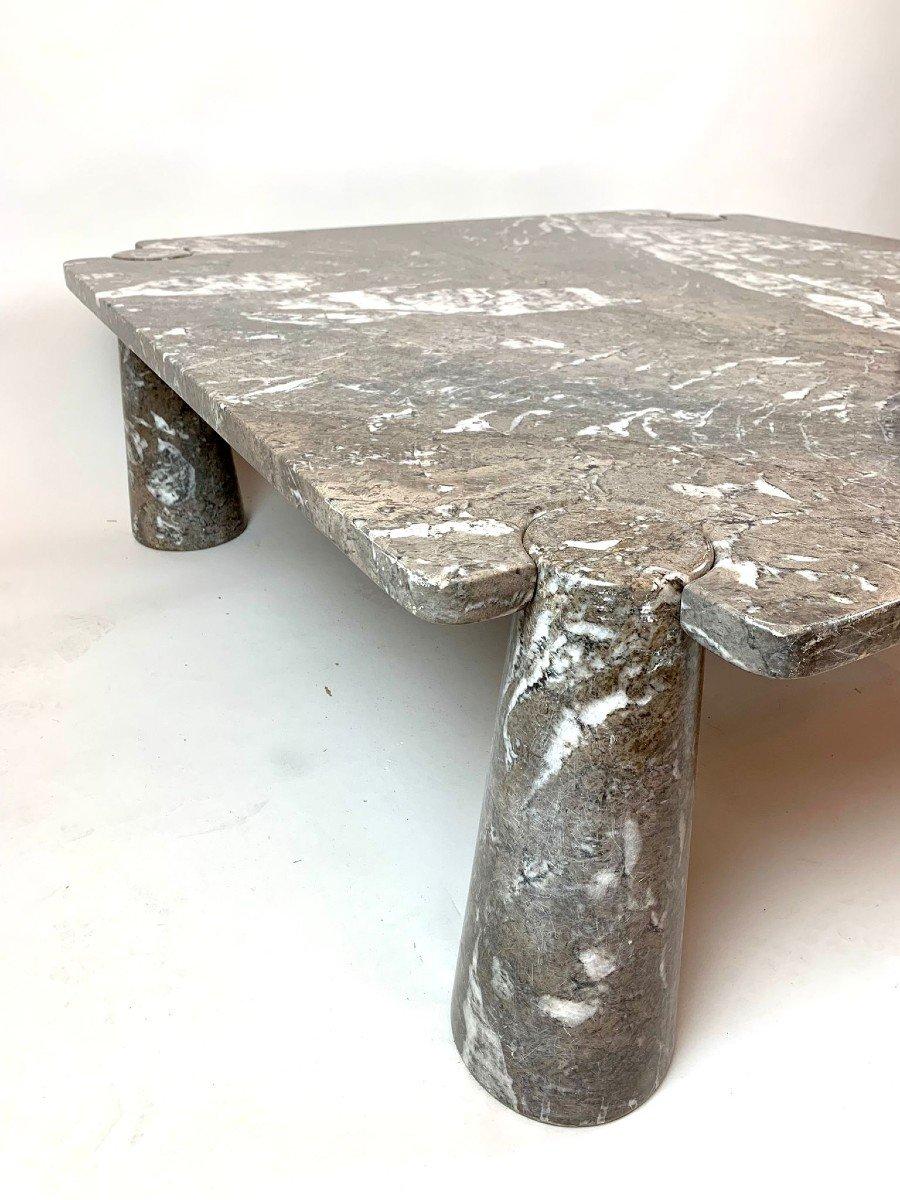 Italian Mid-Century Grey Marble Coffee Table Model 'Eros' by Angelo Mangiarotti, Italy