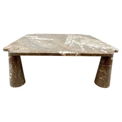 Vintage Mid-Century Grey Marble Coffee Table Model 'Eros' by Angelo Mangiarotti, Italy