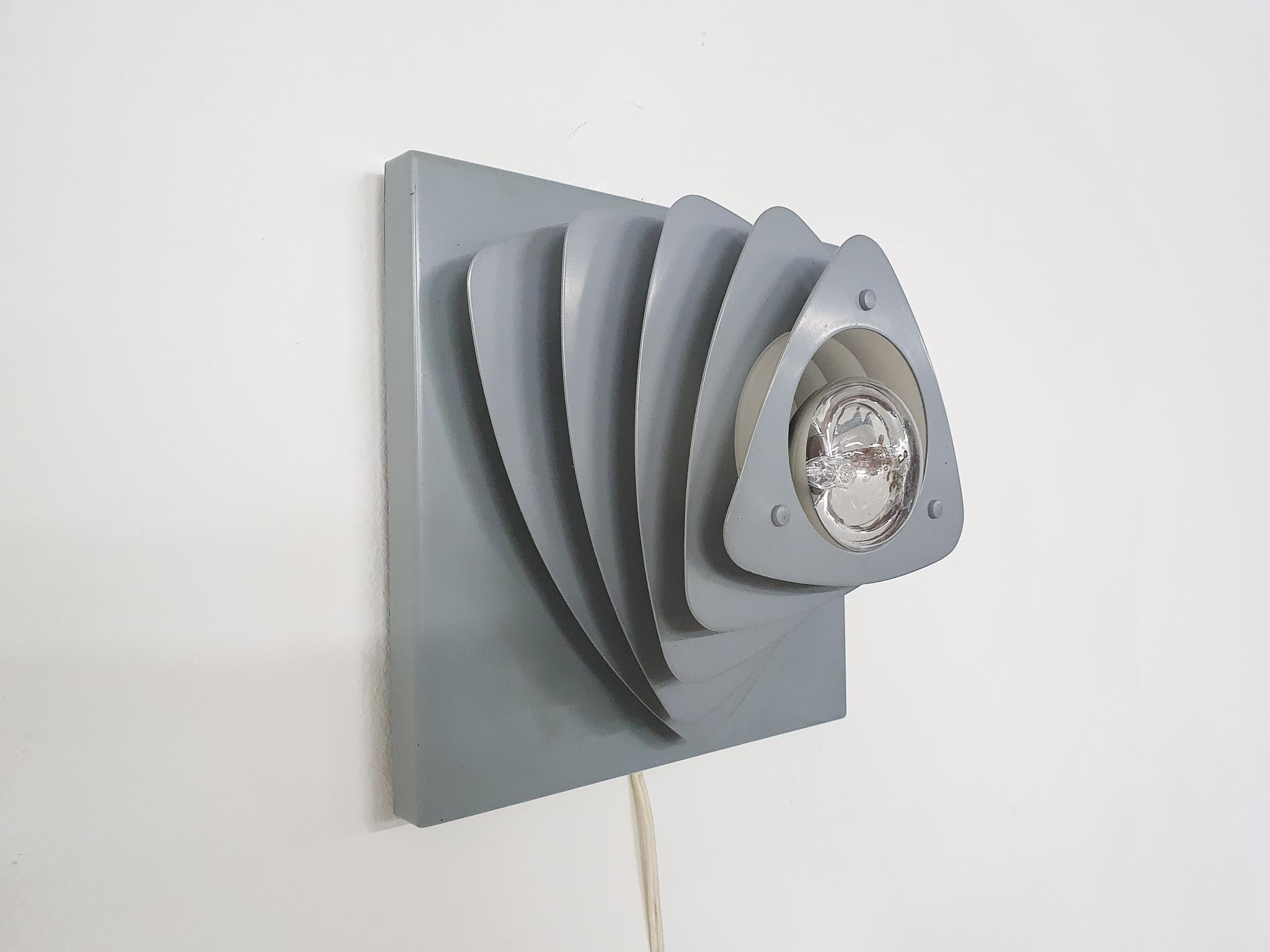 Mid-Century Modern Mid-Century Grey Metal Wall Light, the Netherlands, 1960's For Sale