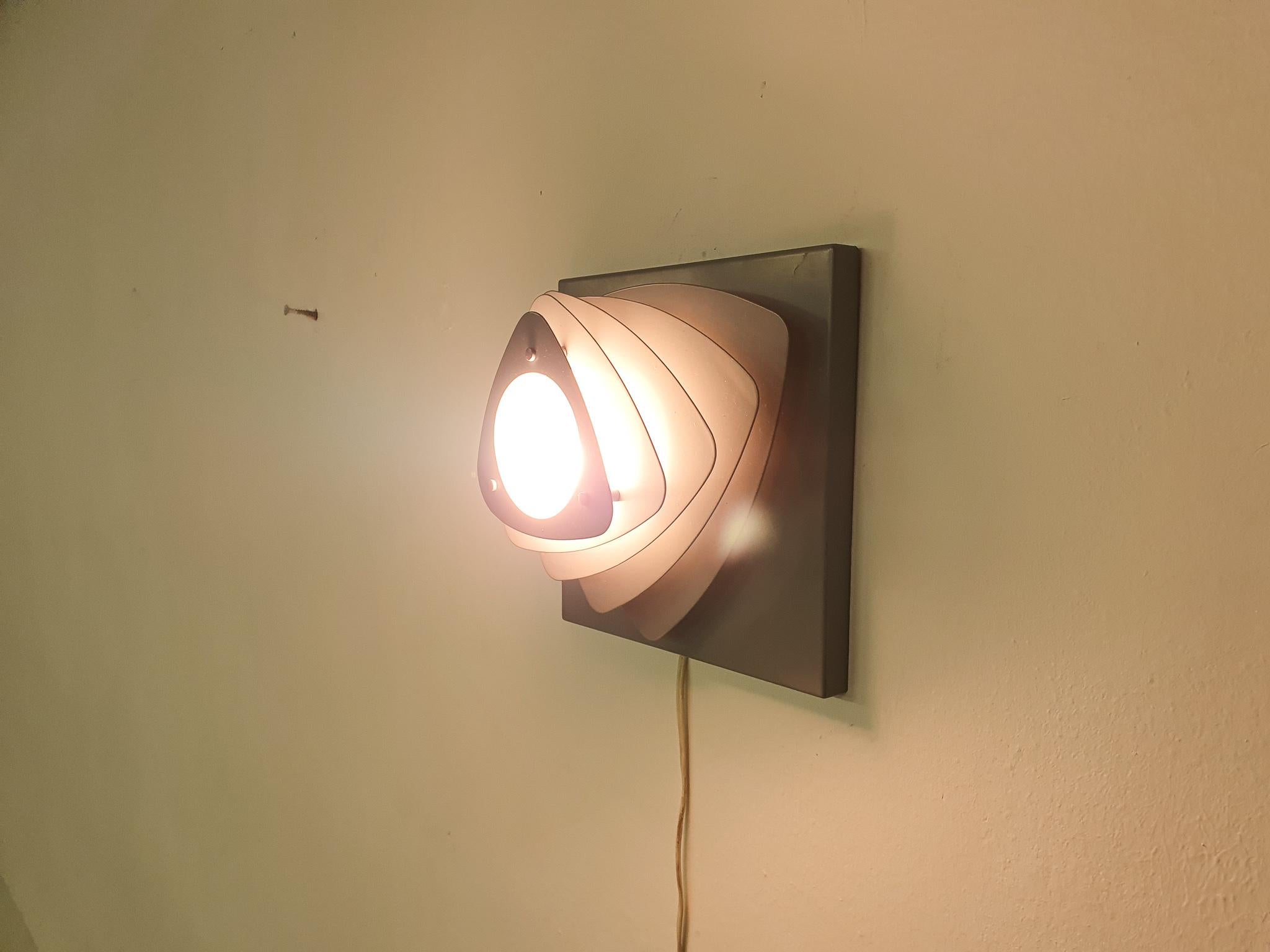 Mid-Century Grey Metal Wall Light, the Netherlands, 1960's For Sale 2