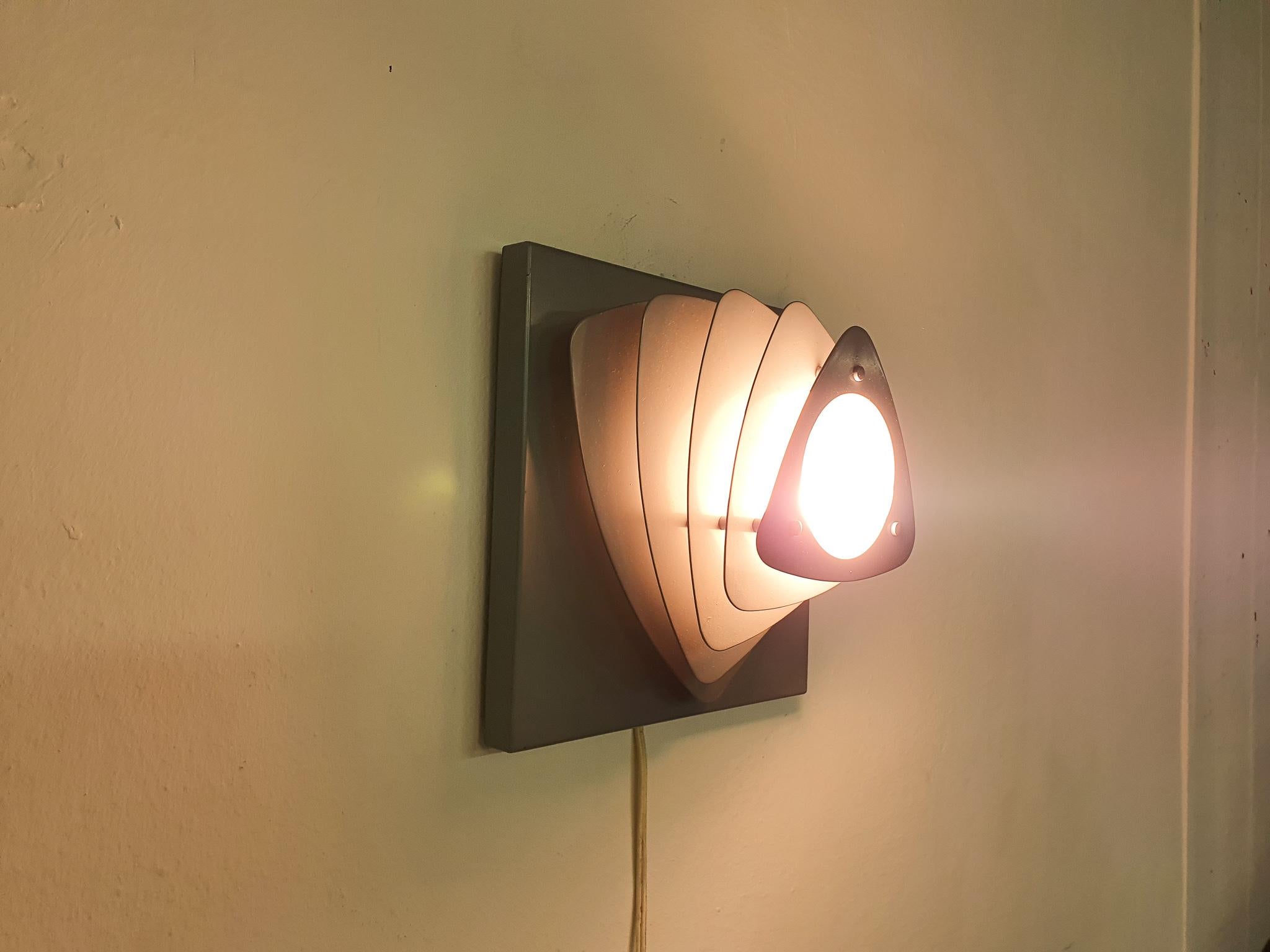 Mid-Century Grey Metal Wall Light, the Netherlands, 1960's For Sale 3