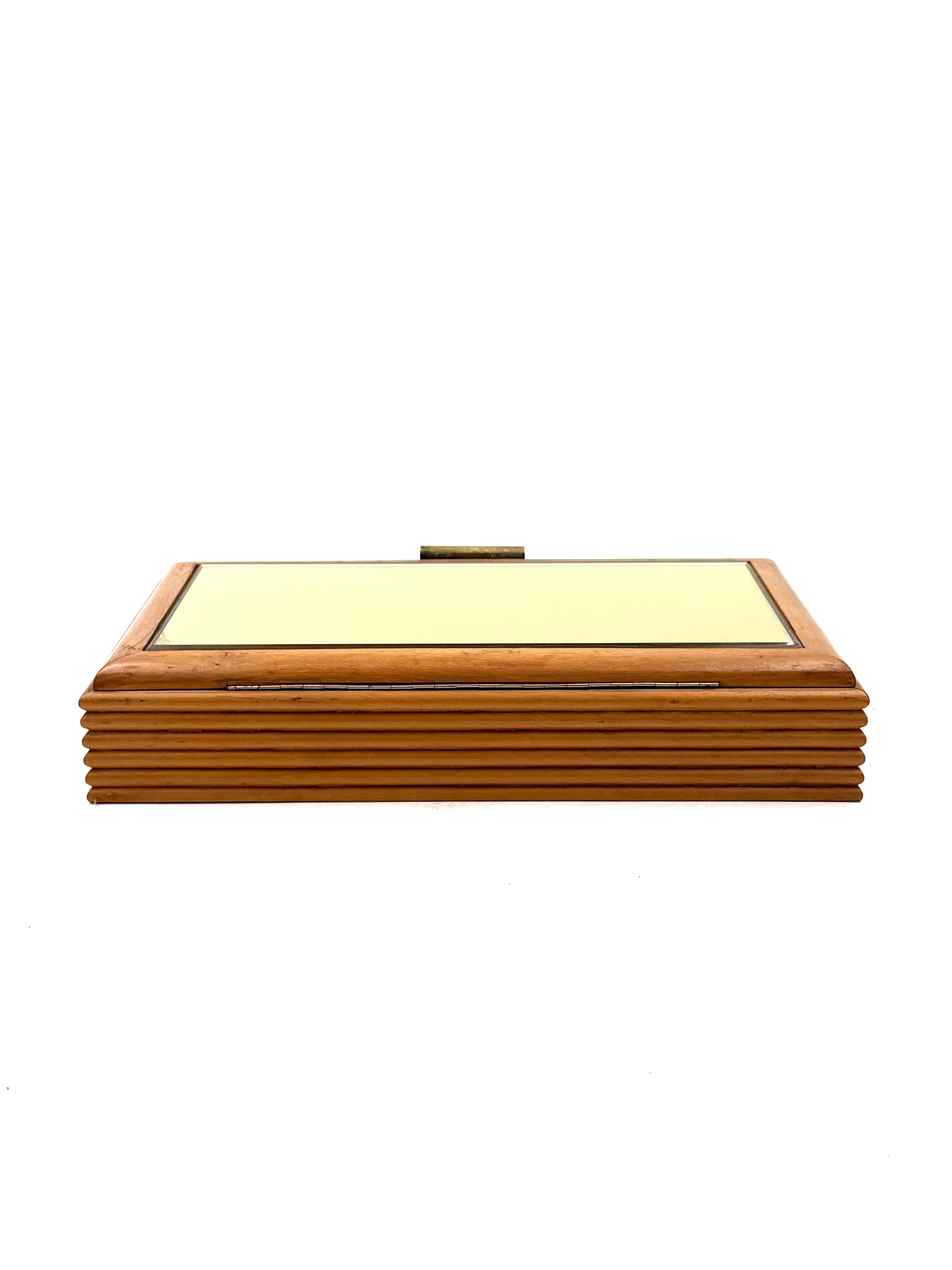 Mid-century grissinato wood jewelry box, Fontana Arte Italy 1960 For Sale 3