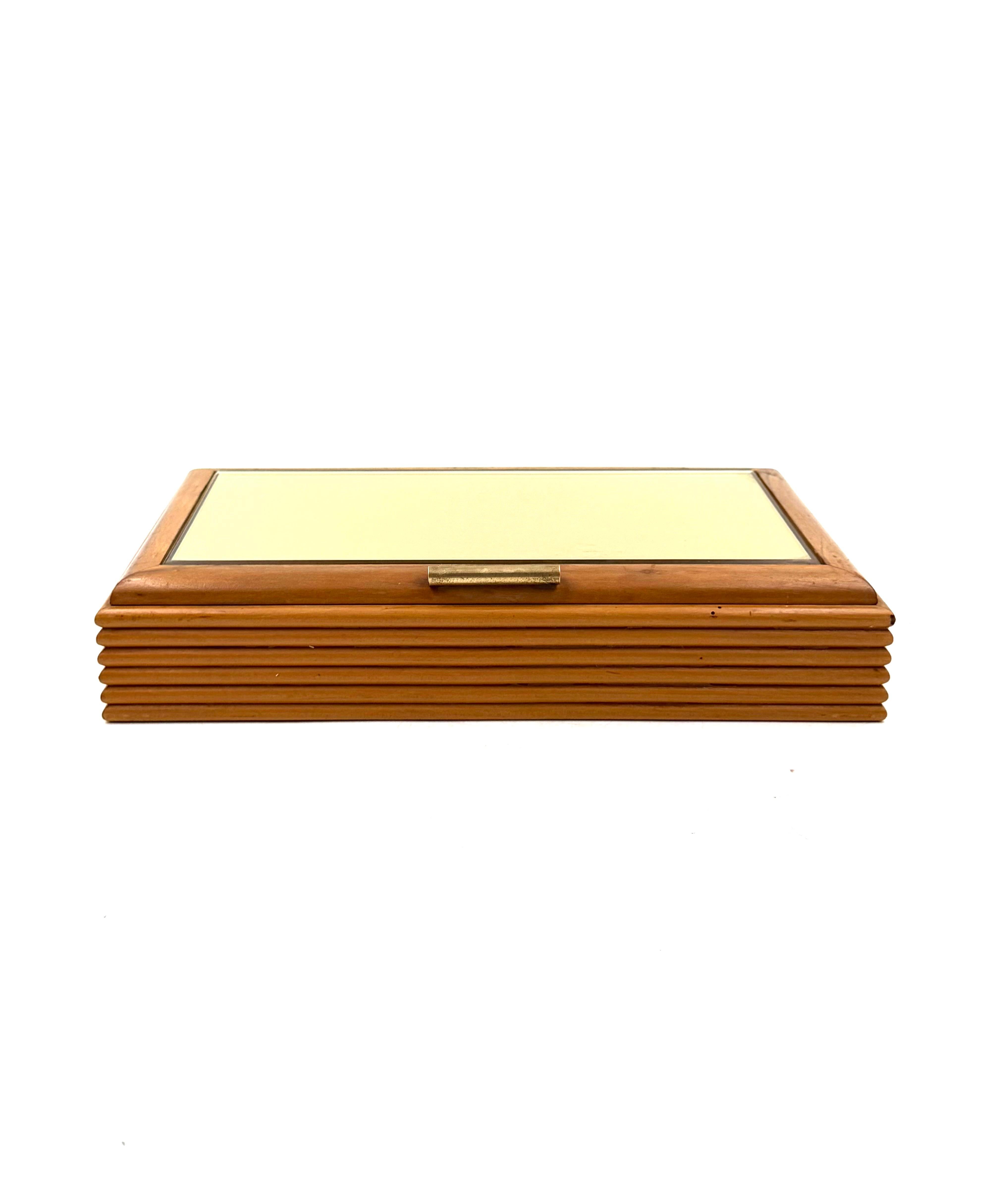 Mid-20th Century Mid-century grissinato wood jewelry box, Fontana Arte Italy 1960 For Sale